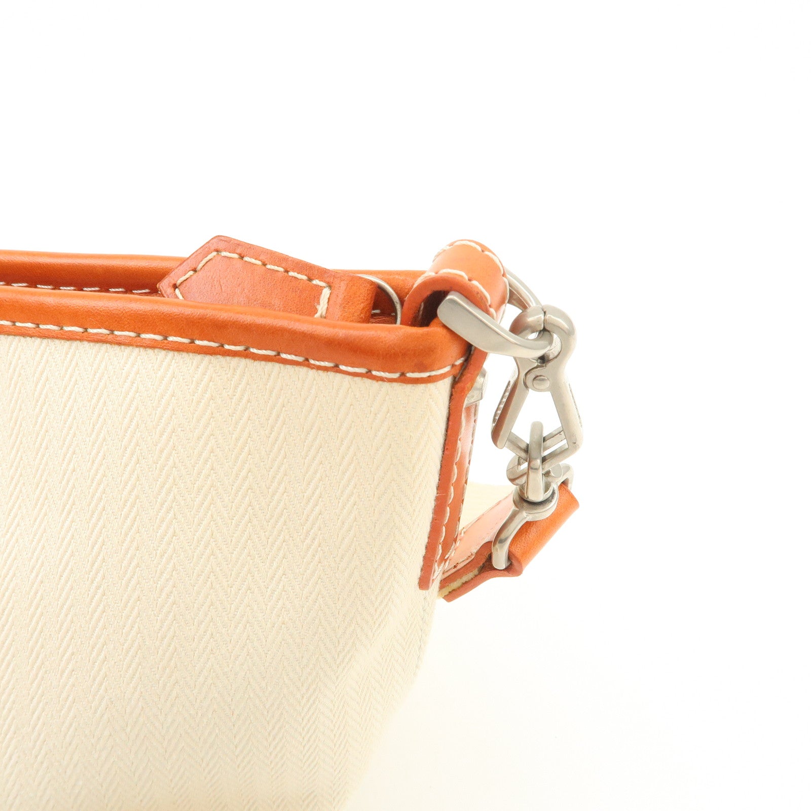 BURBERRY Blue Label  Canvas Leather Shoulder Bag Ivory Brown