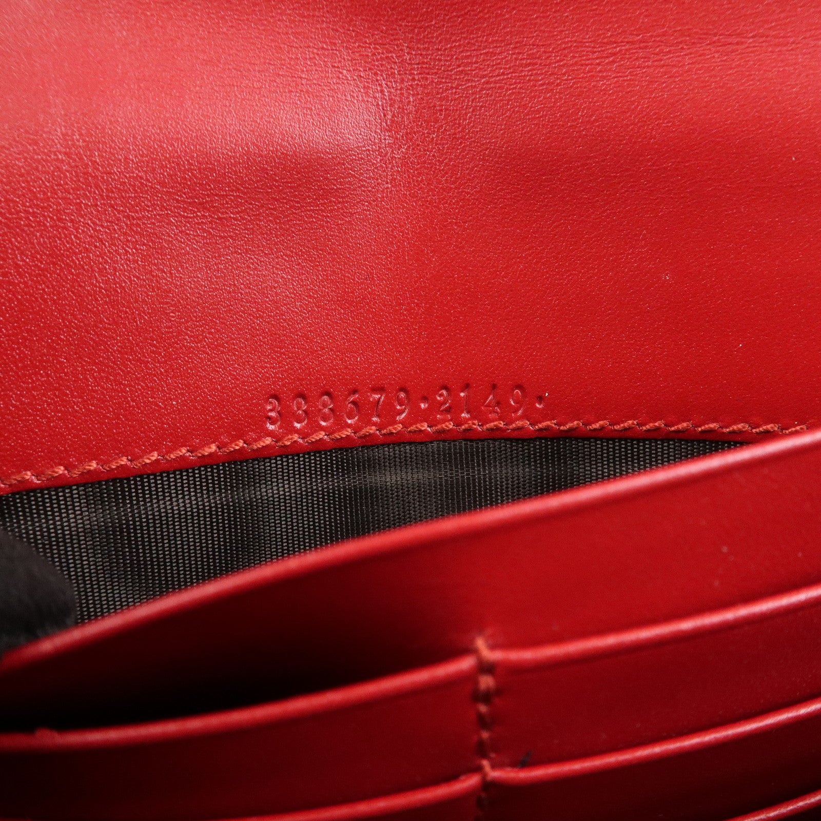 GUCCI Guccissima Interlocking G Flap Long Wallet Red 388679