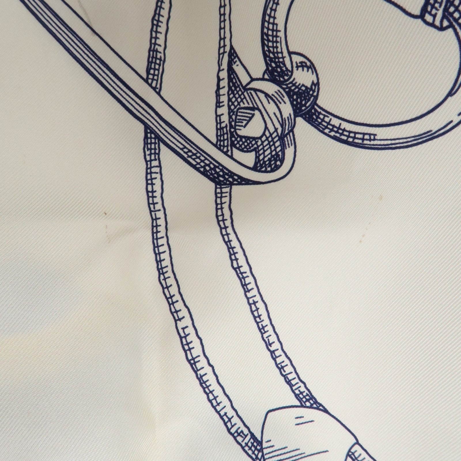 HERMES Maxi Twilly Silk 100% Scarf L'INSTRVCTION DV ROY Blue White