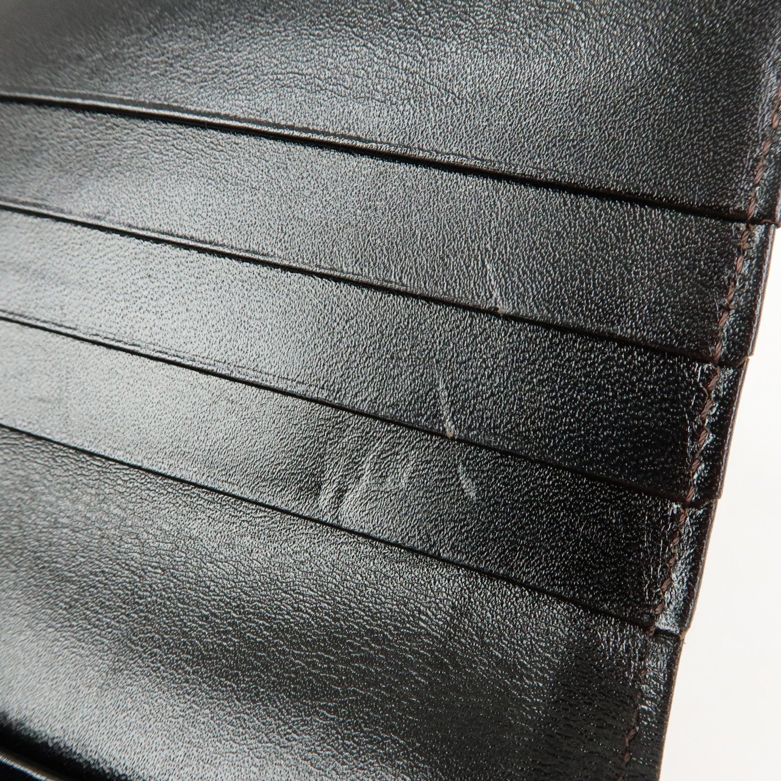 FENDI Zucca Canvas Leather Bi-Fold Long Wallet Black Brown 8M0000
