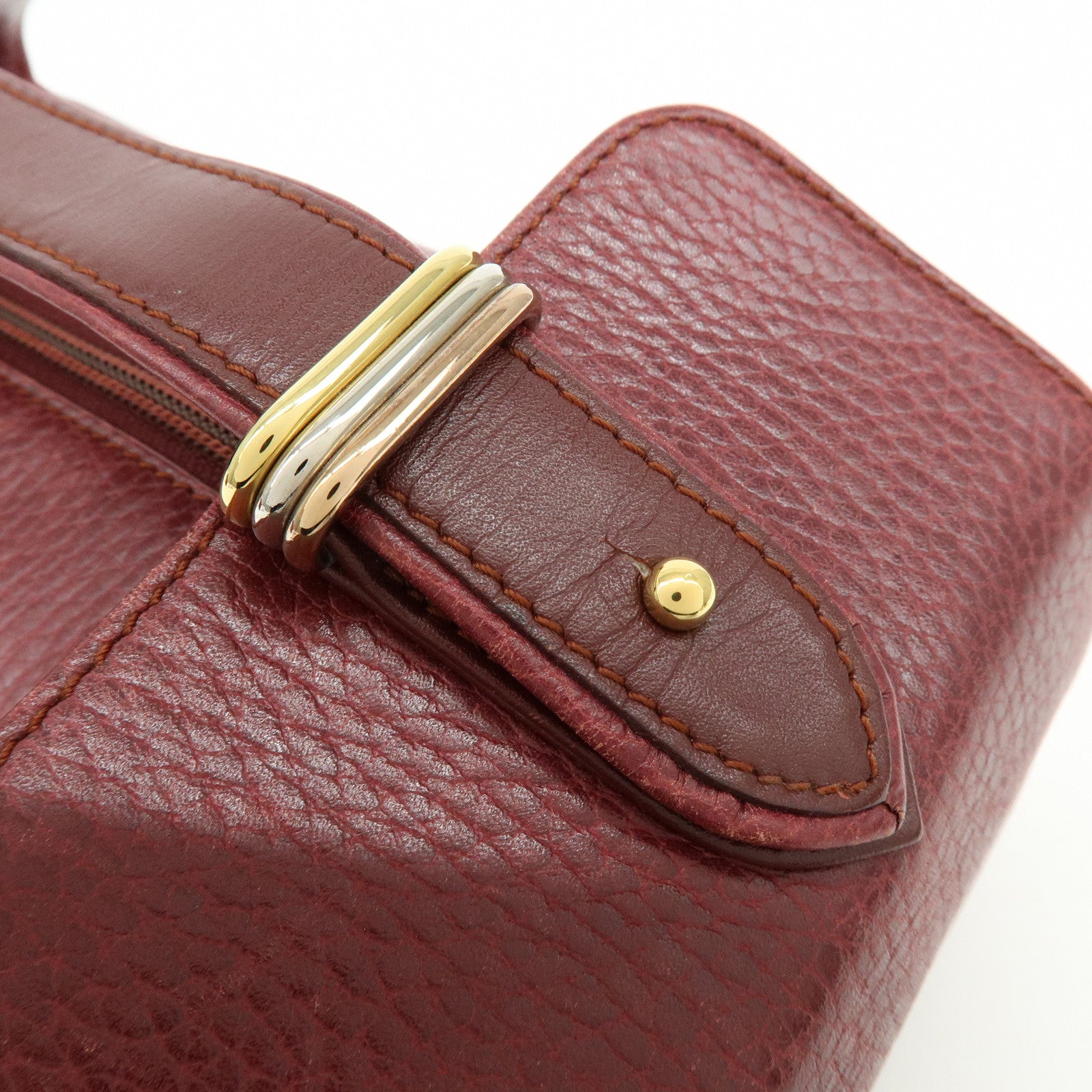Cartier Must de Cartier Trinity Leather Hand Bag Tote Bag Bordeaux