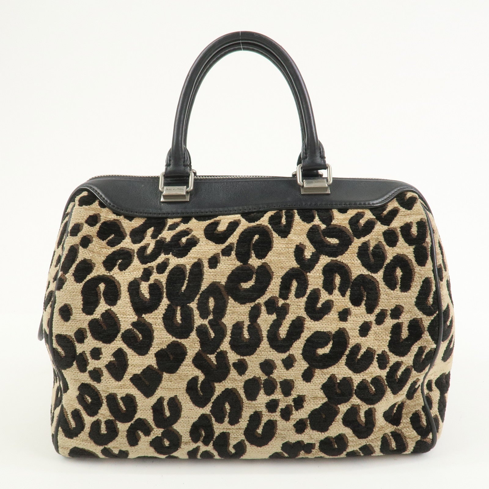 Louis Vuitton Speedy PM Leopard Corduroy Leather Hand Bag M97396