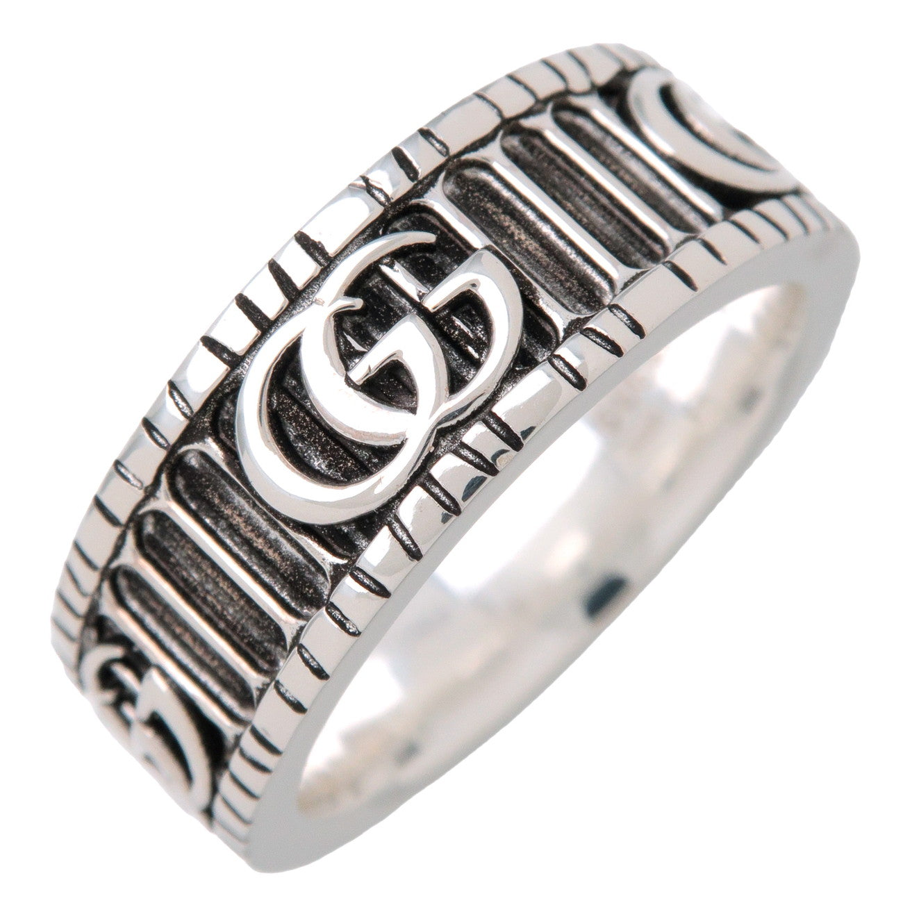 GUCCI Double G Wide Ring SV925 Silver #20 US9 EU59.5 HK20 551899