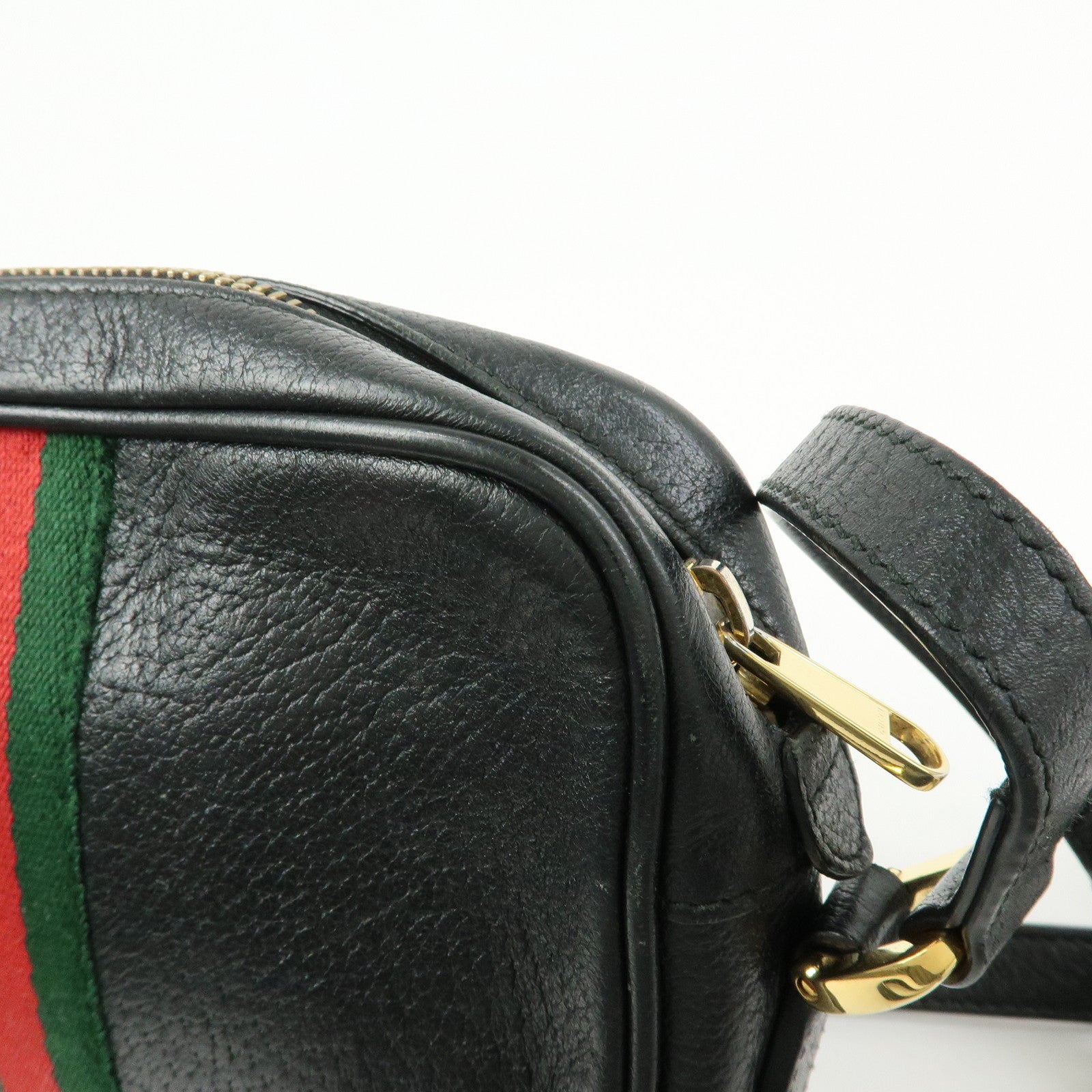 GUCCI Sherry Ophidia Leather Shoulder Crossbody Bag Black 517350