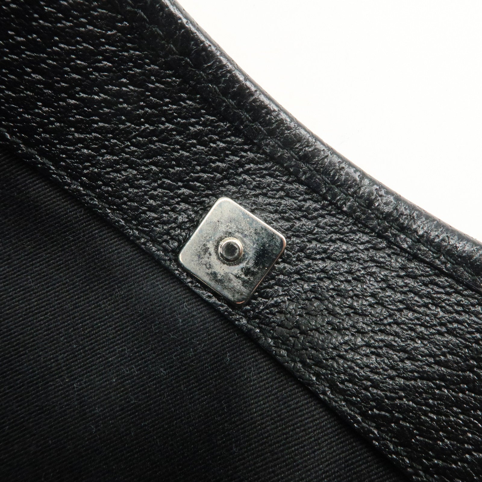 GUCCI GG Canvas Leather Shoulder Bag Hand Bag Black 113012