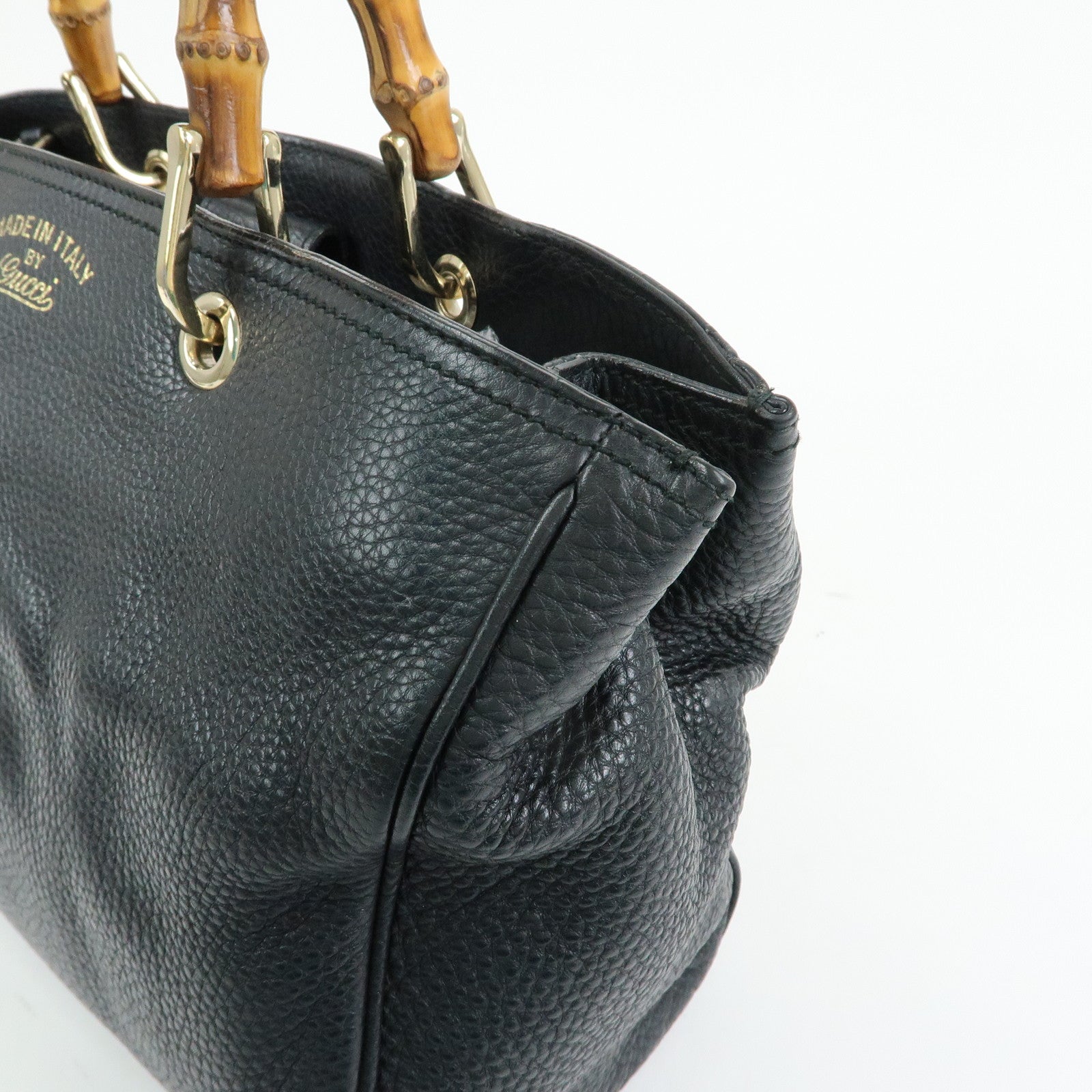 GUCCI Bamboo Shopper Medium Leather 2Way Hand Shoulder Bag 323660