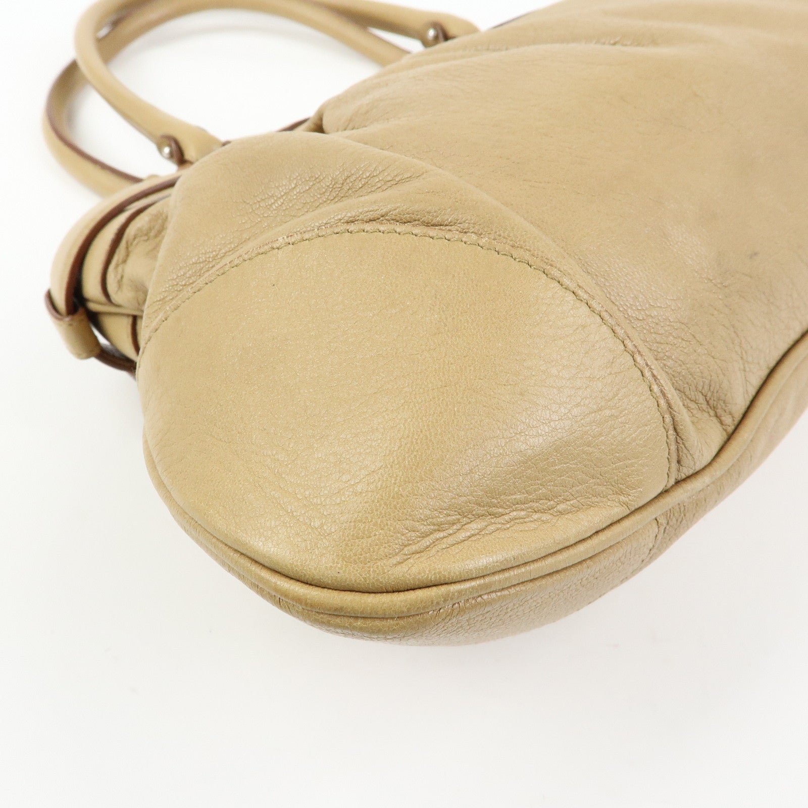 Ferragamo Gancini Leather Rattan Shoulder Bag Light Brown