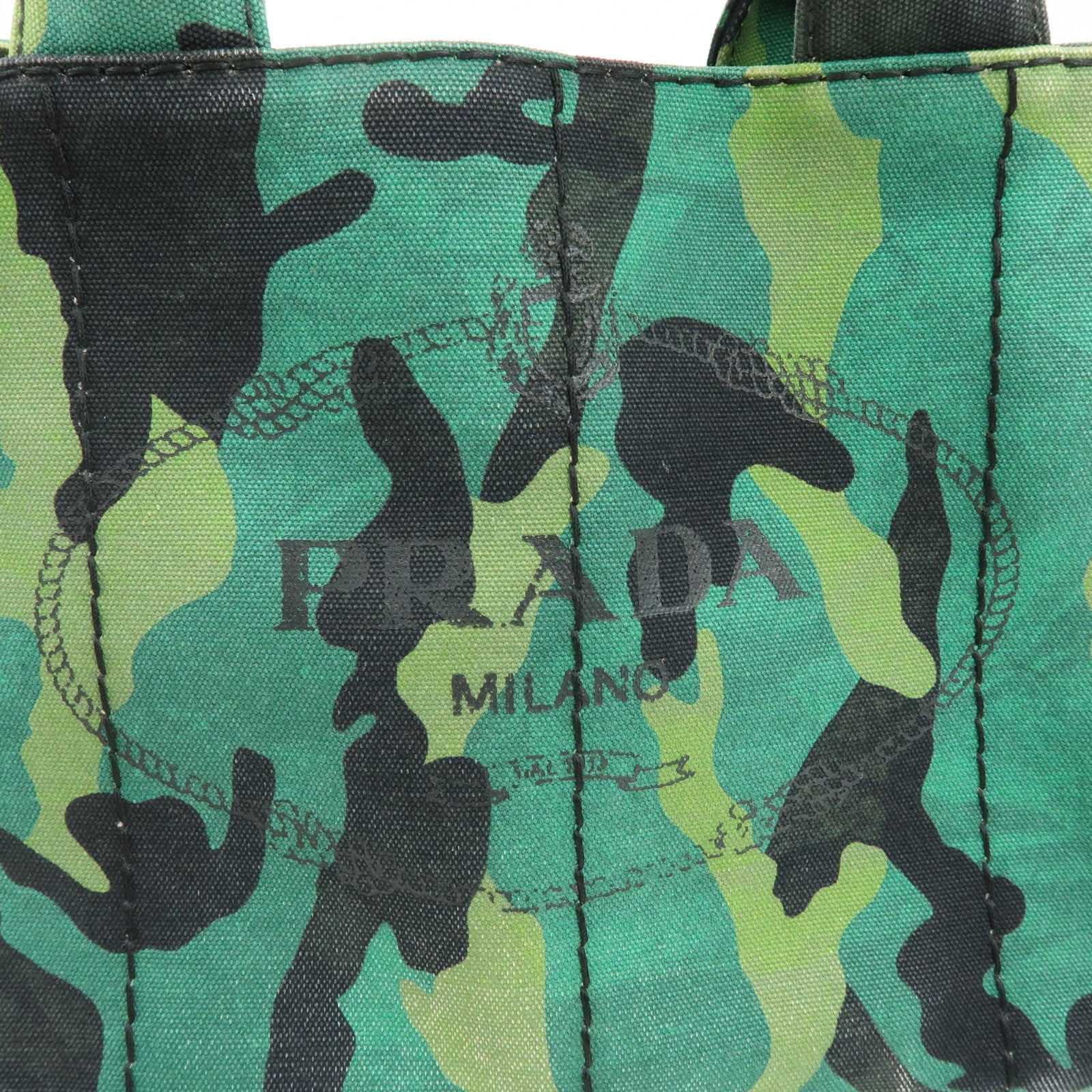 PRADA Canapa Triangle Logo Canvas 2Way Hand Bag Shoulder Bag B2642B