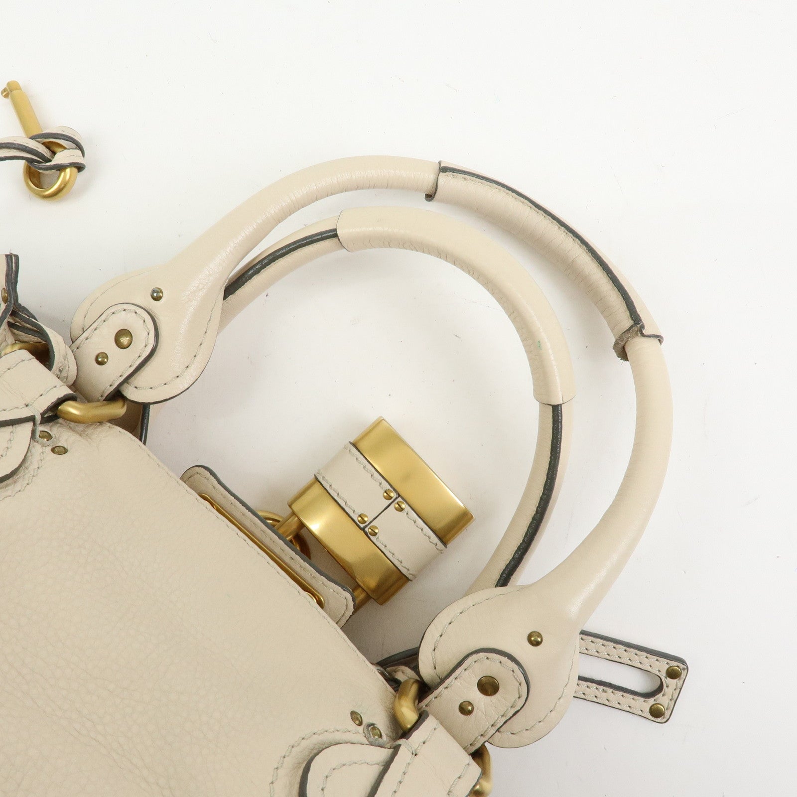 Chloe Paddington Leather Medium Hand Bag Shoulder Bag Ivory