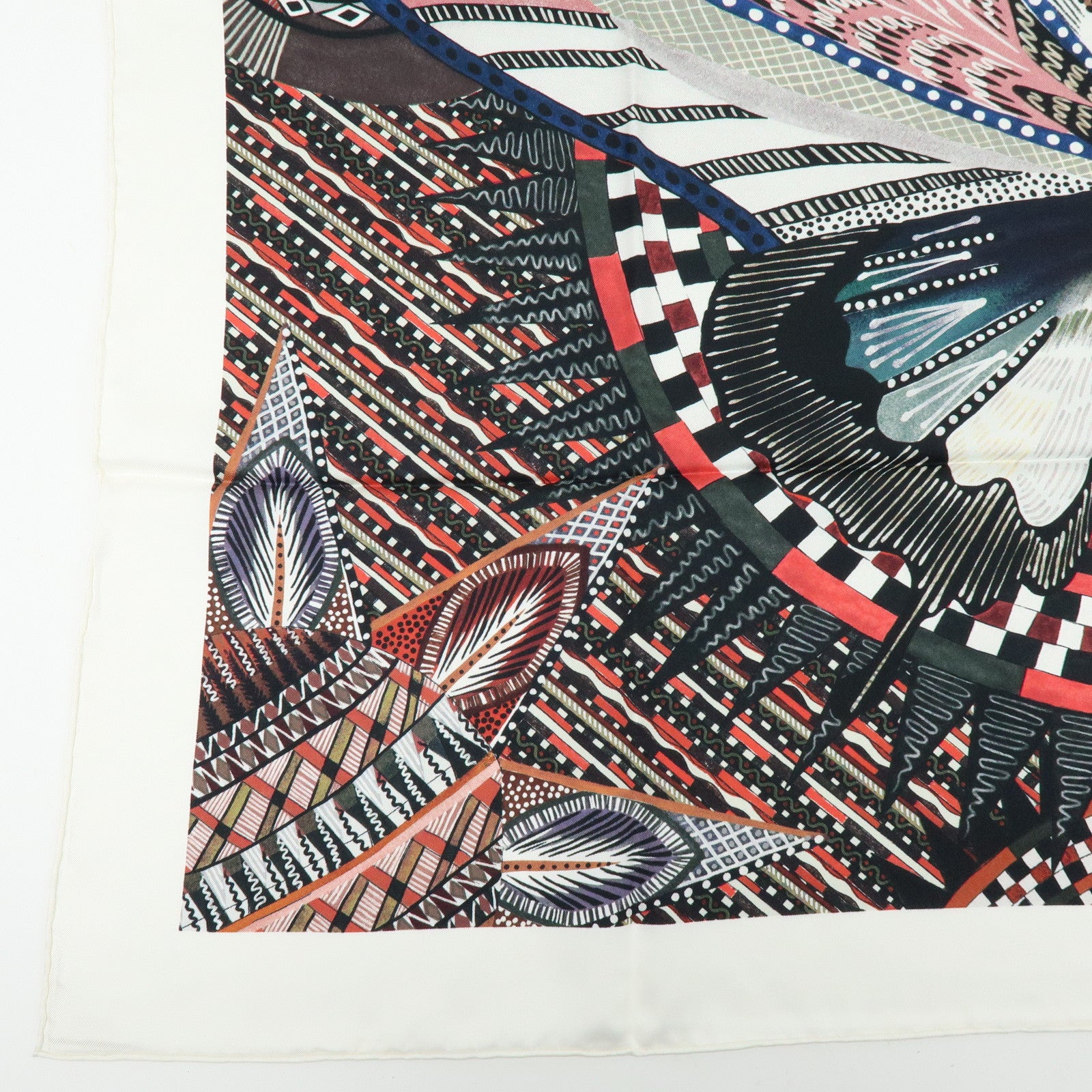 Christian Dior Silk 100% Scarf Butterfly Pattern White Black Pink