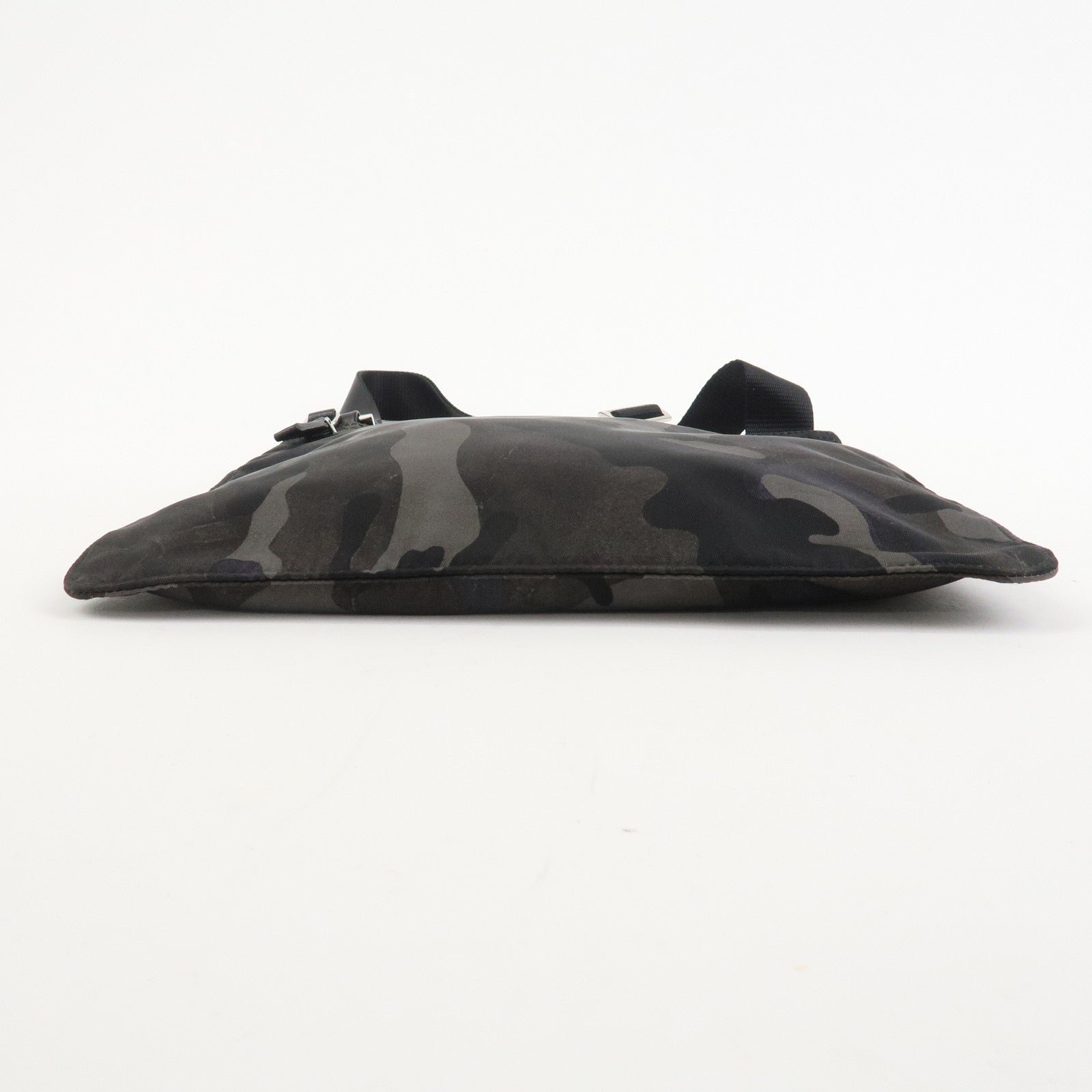 PRADA Triangle Logo Nylon Camoflage Shoulder Bag Black BT0978