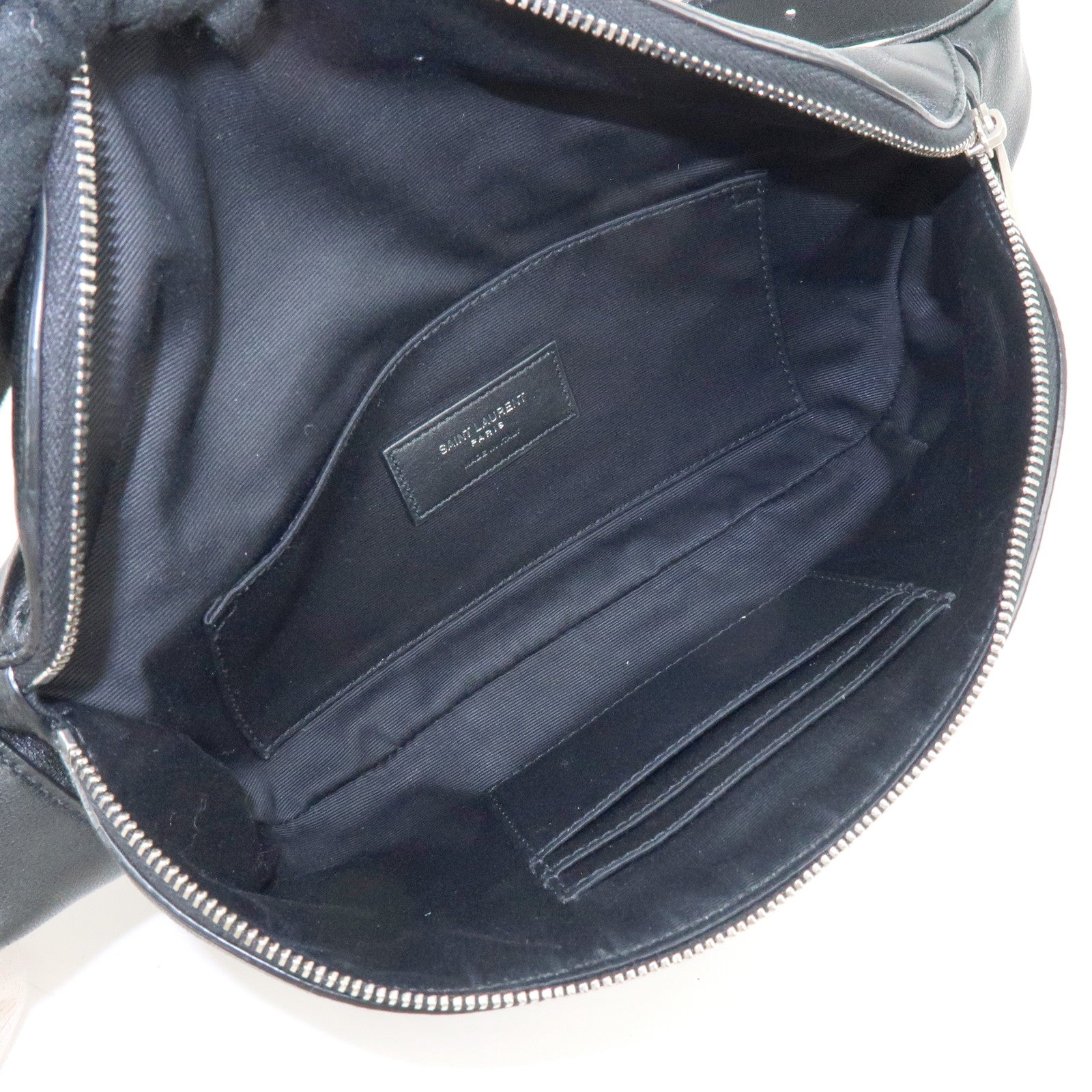 SAINT LAURENT PARIS Cassandra Leather Classic Belt Bag Black 590076