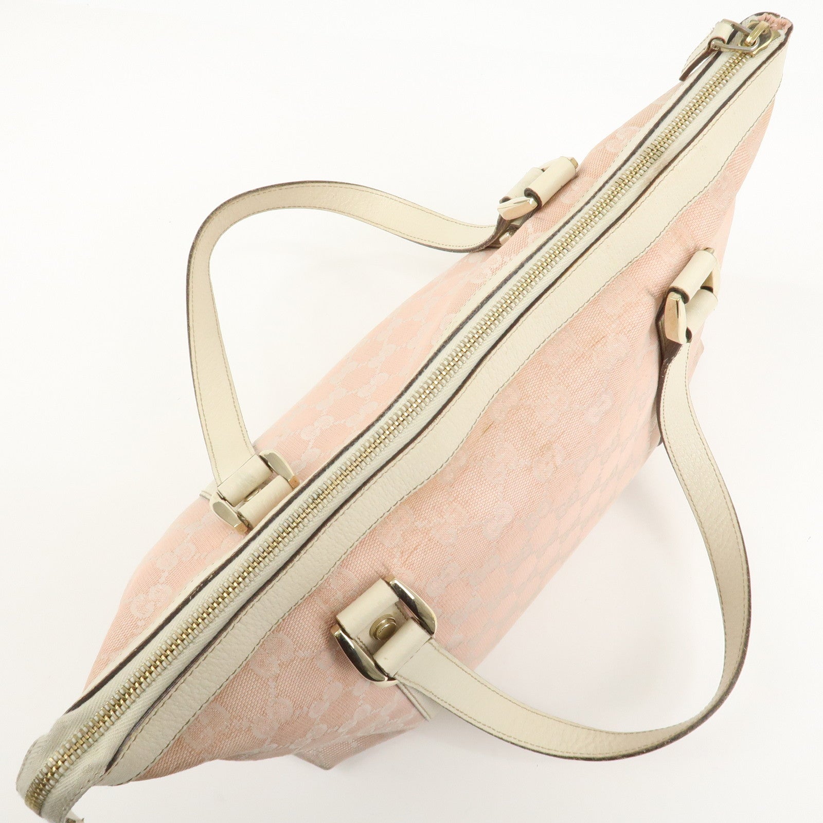 GUCCI Abbey GG Canvas Leather Tote Bag Shoulder Bag Pink 141470