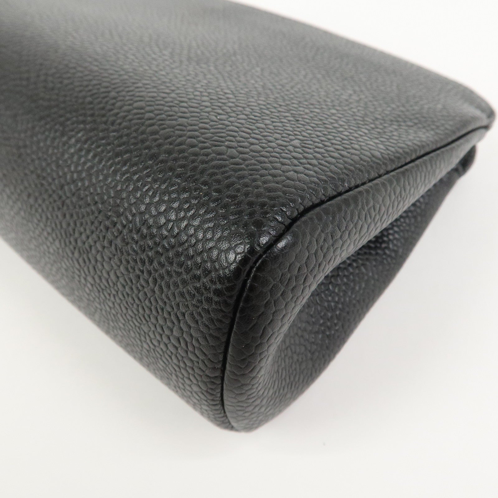 CHANEL COCO Mark Caviarskin Cosmetic Pouch Black