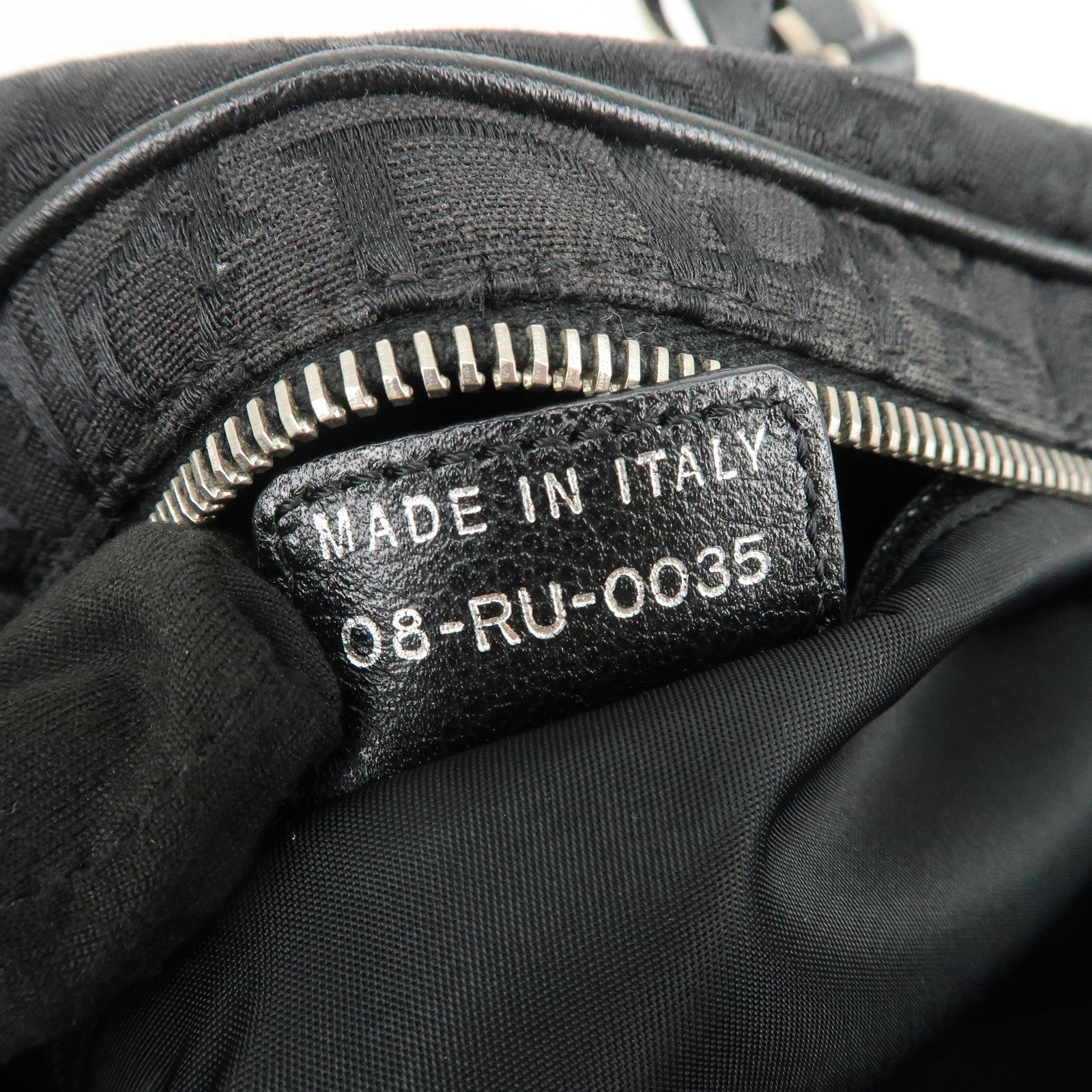 Christian Dior Trotter Canvas Leather Boston Bag Hand Bag Black