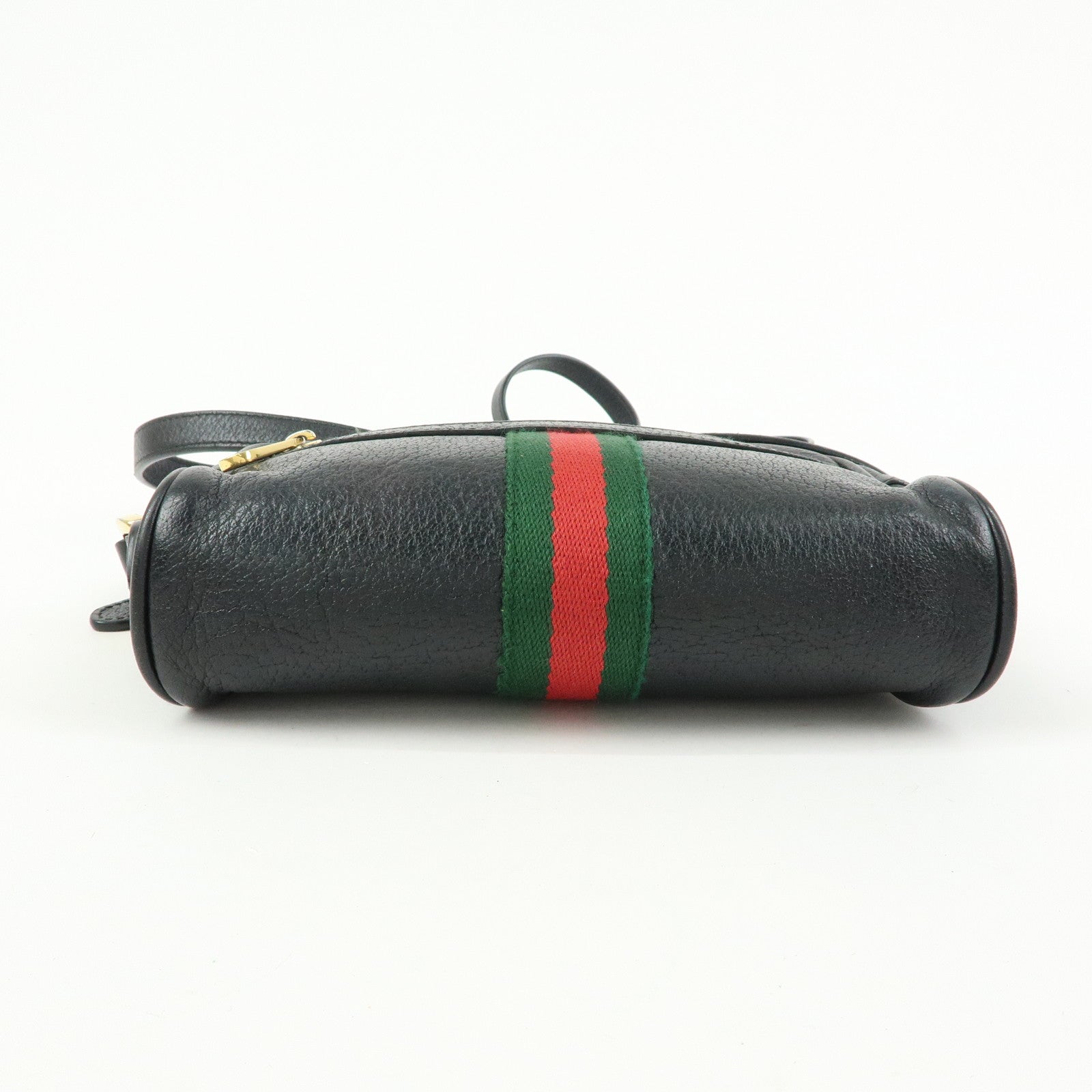GUCCI Sherry Ophidia Leather Shoulder Crossbody Bag Black 517350