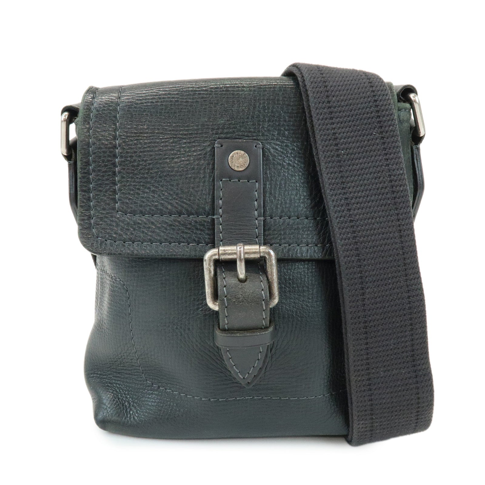 Louis Vuitton Utah Yuma Calf Leather Shoulder Bag Basalt M97024