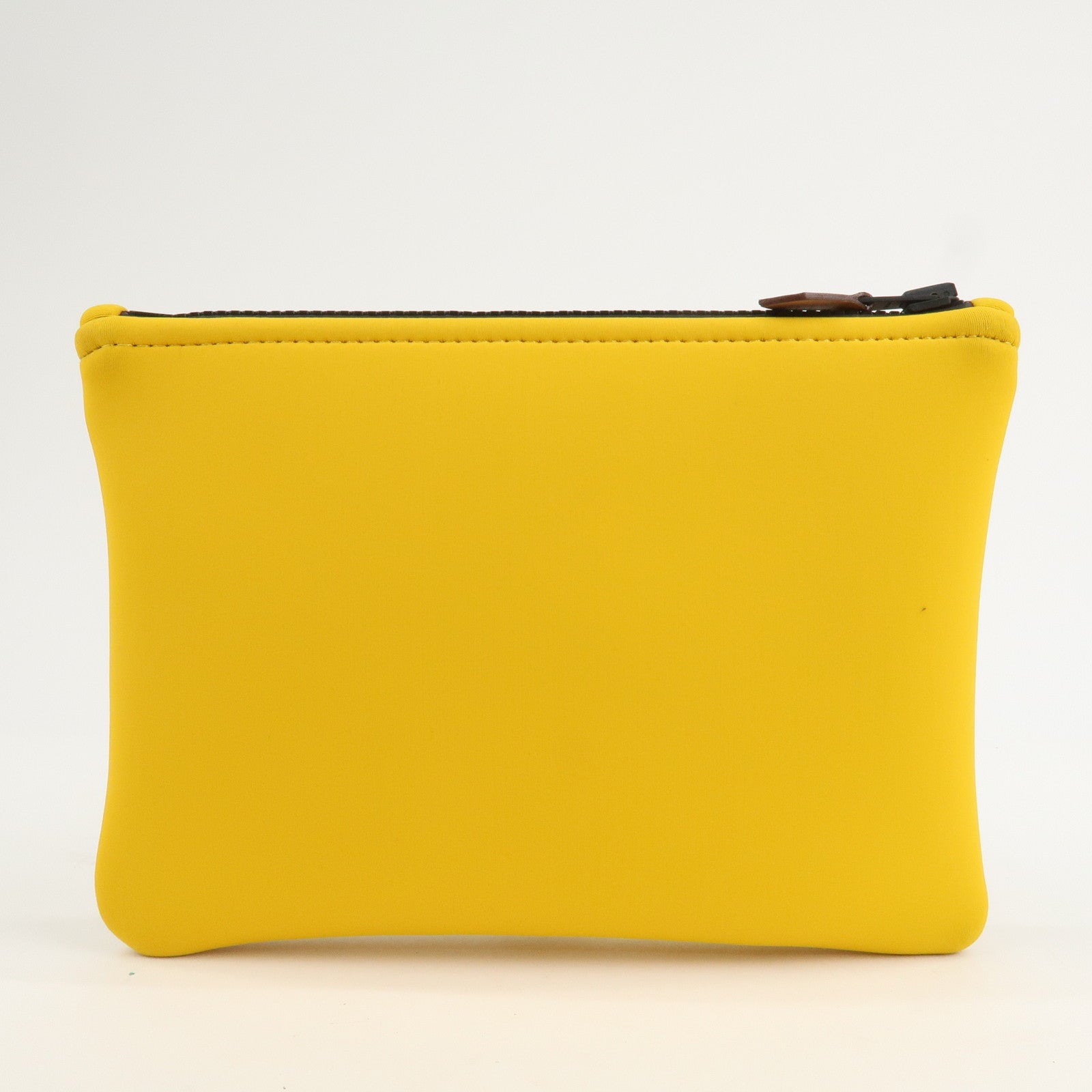 HERMES Neoprene Leather Neobain PM Pouch Cosmetic Pouch Yellow