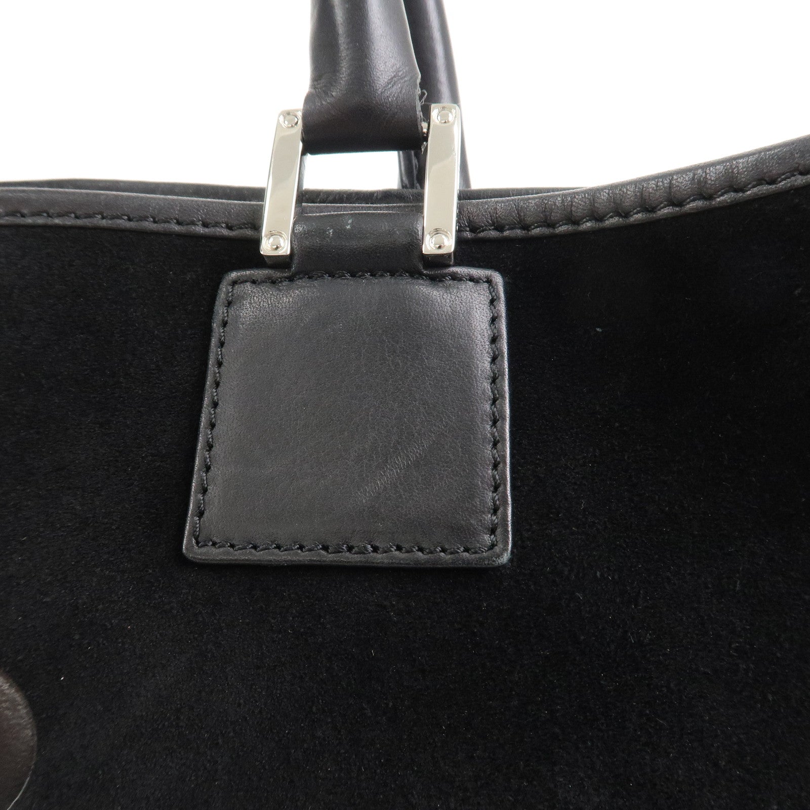 LOEWE Anagram Leather 2WAY Bag Shoulder Bag Hand Bag Black