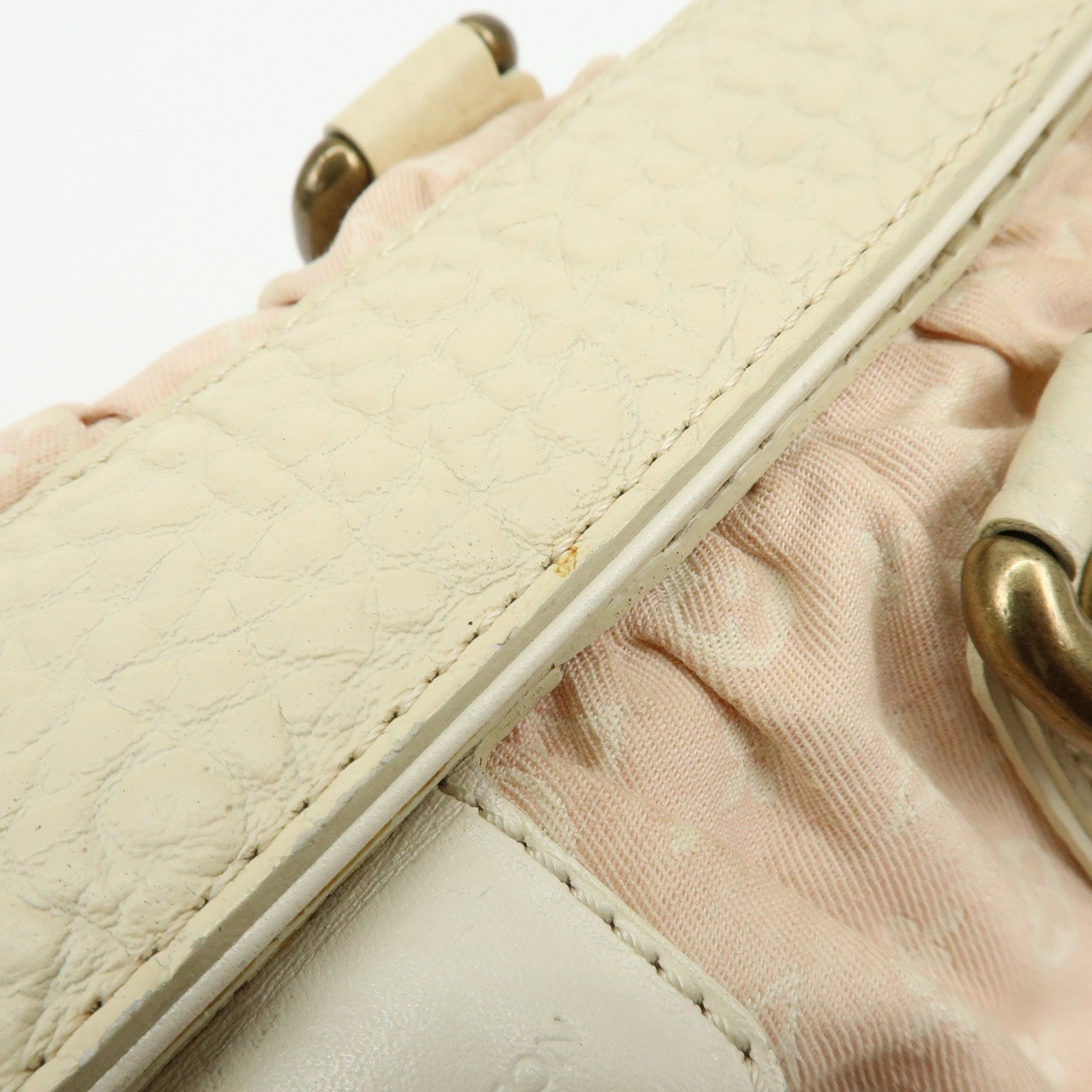 Louis Vuitton Monogram Mini Lin Trapes PM Hand Bag Rose M40062