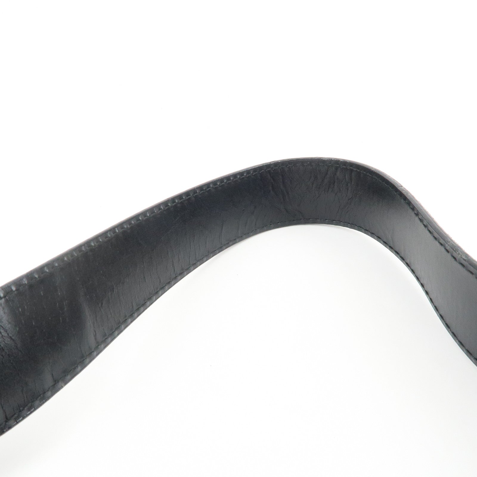 Ferragamo Gancini Suede Leather Shoulder Bag Hand Bag Black