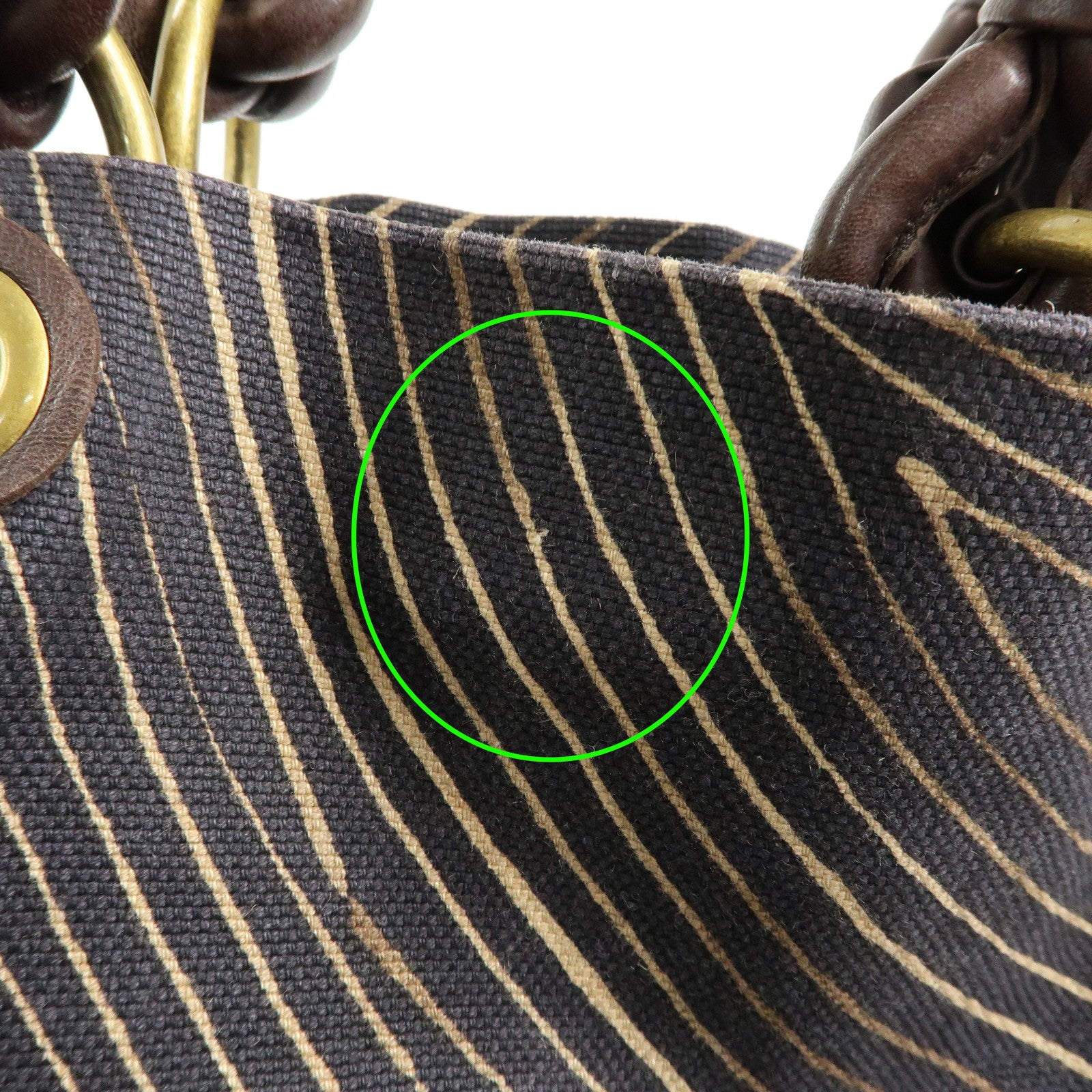 BOTTEGA VENETA Canvas Leather Tote Bag Hand Bag Brown