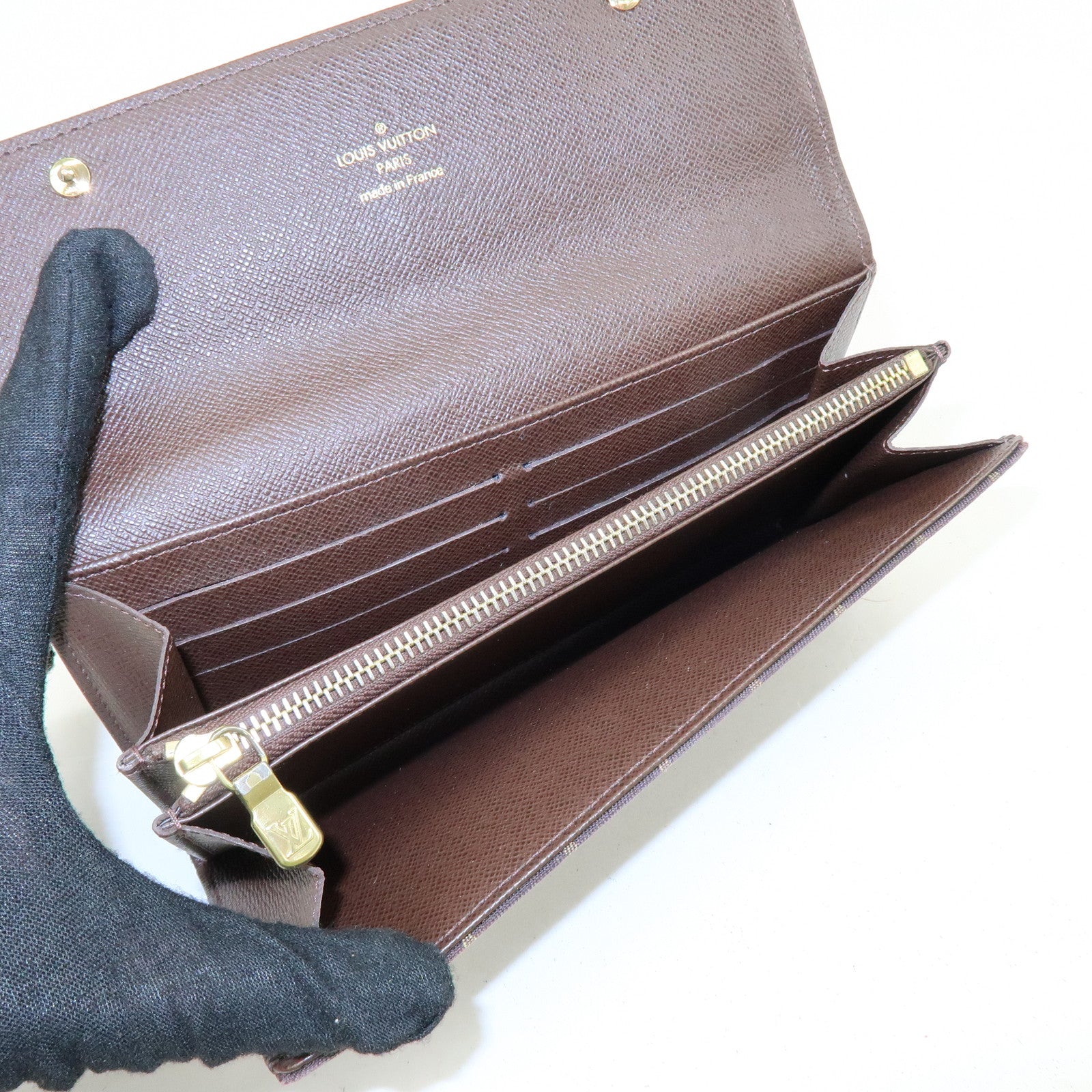 Louis Vuitton Monogram Mini Lin Canvas Long Wallet Brown M95234