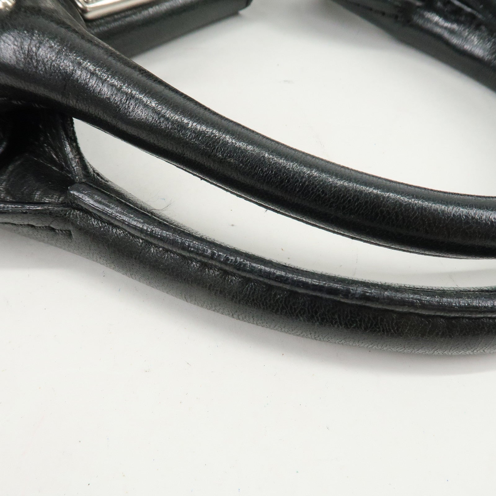 Chloe Paddington Leather Canvas Shoulder Bag Black Gray