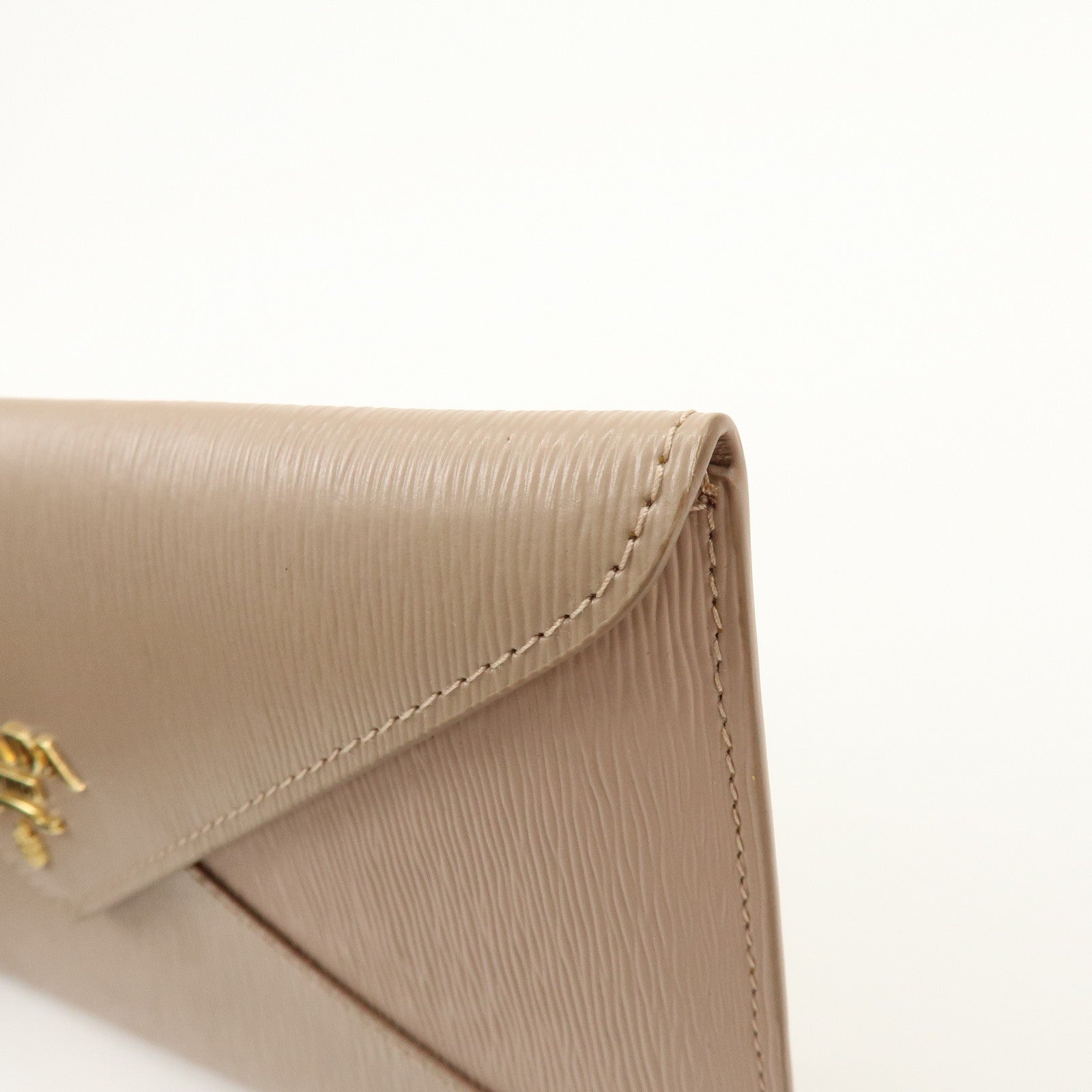 PRADA Envelope Vitello Move Leather Long Wallet Beige 1MF175