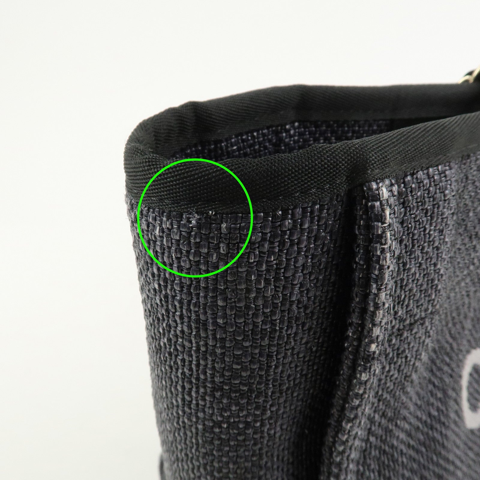 CHANEL Deauville MM Straw Leather Tote Bag Shoulder Bag A67001