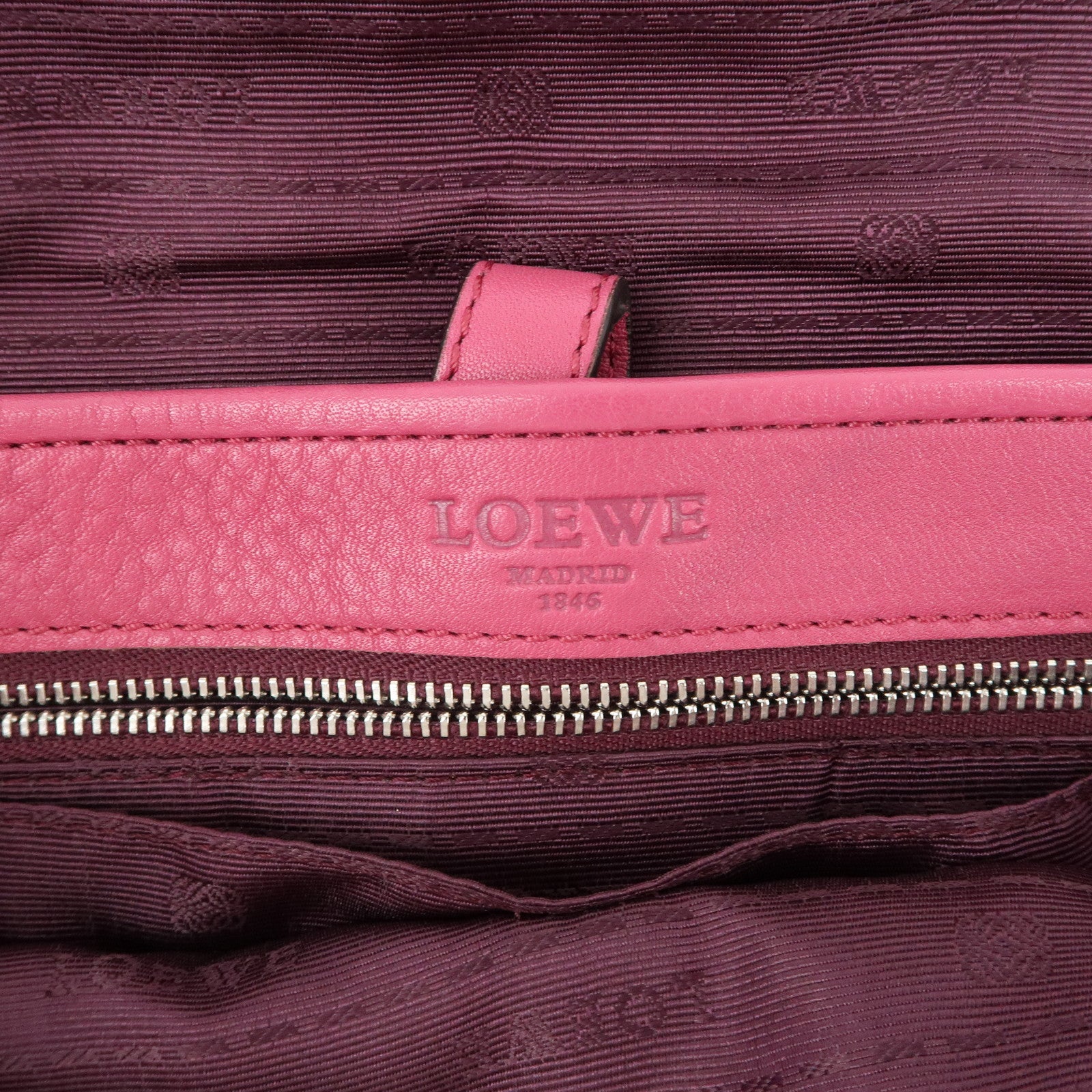 LOEWE Heritage Leather Shoulder Bag Crossbody Bag Pink