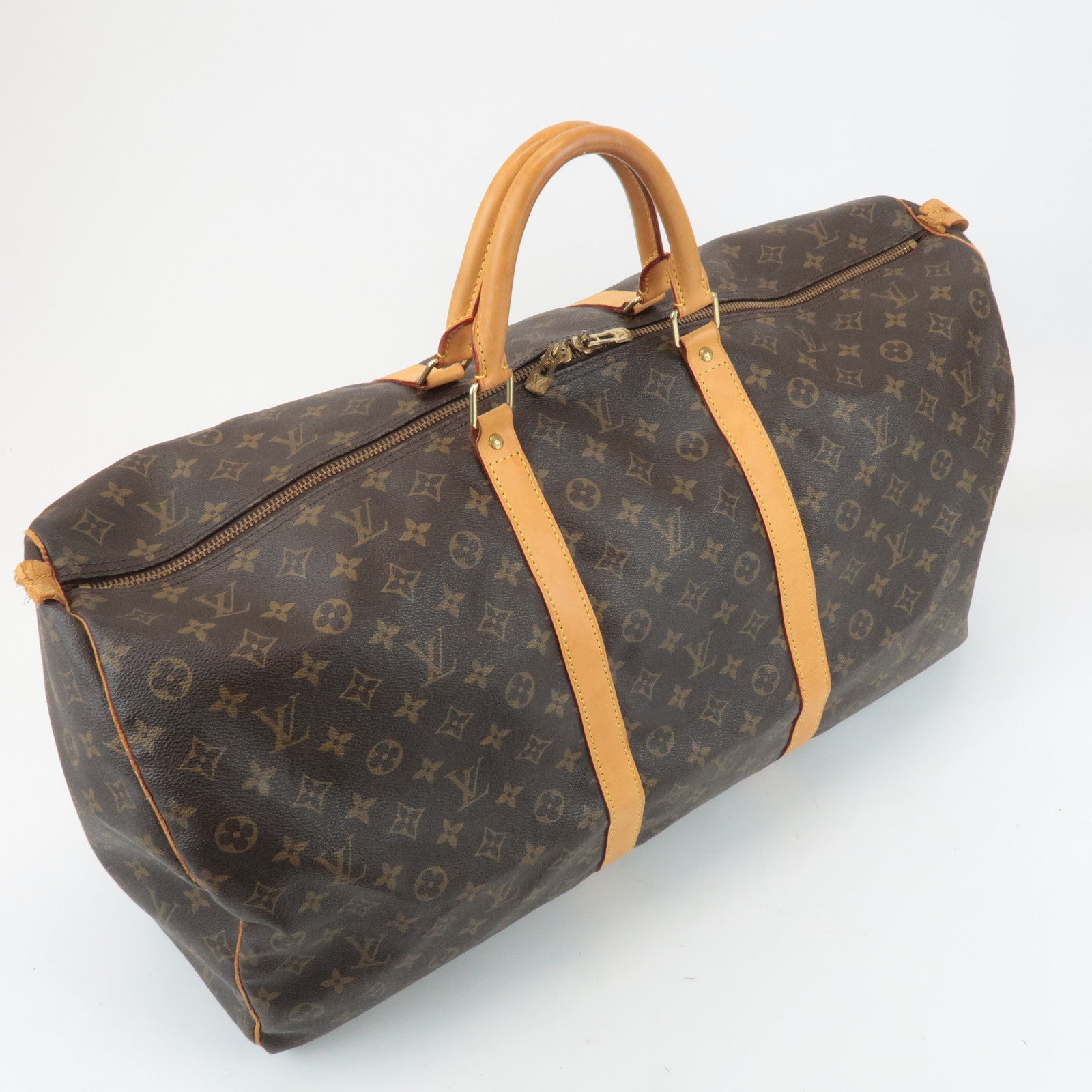 Louis Vuitton Monogram Keep All 60 Boston Bag Hand Bag Brown M41422 Used
