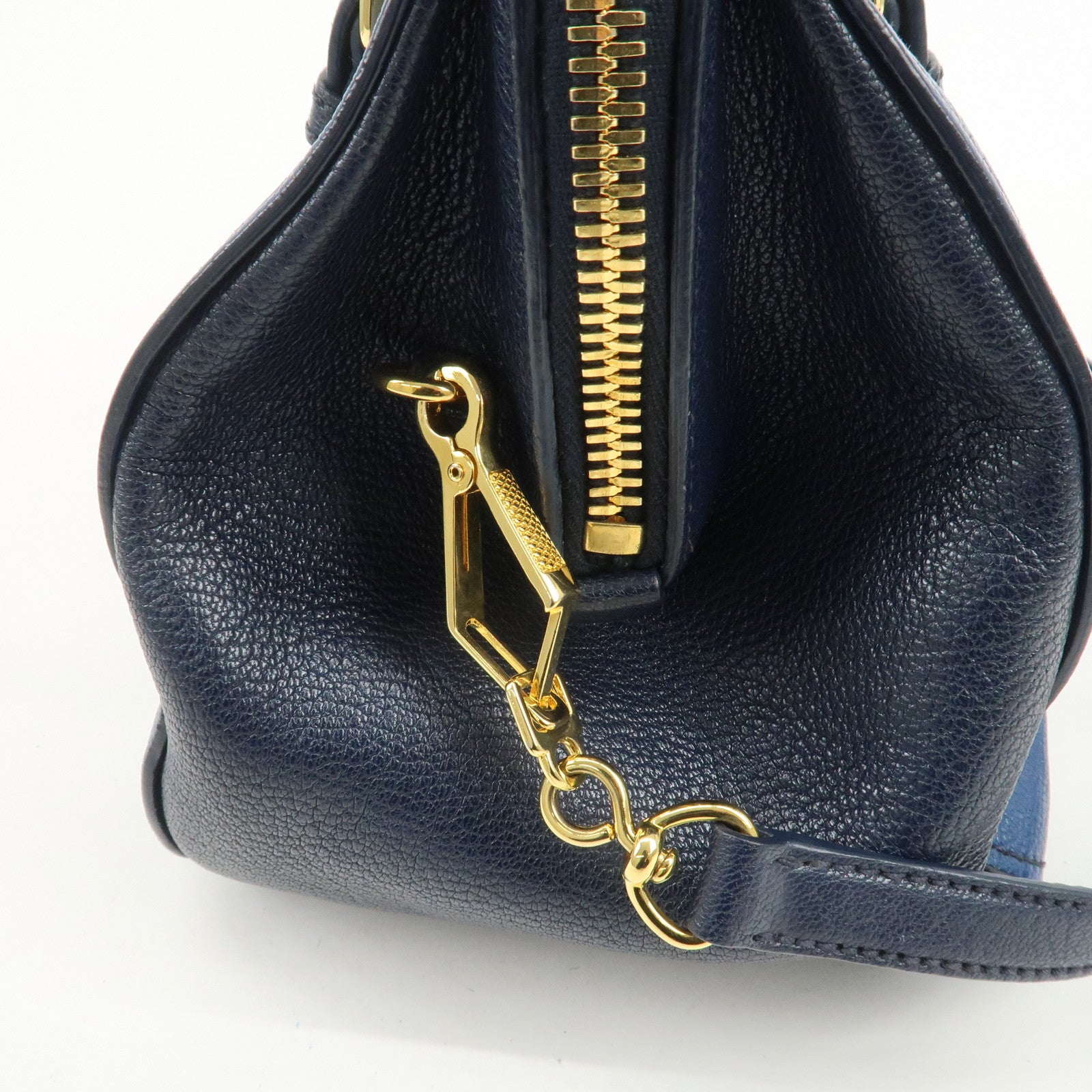 MIU MIU MADRAS 2Way Bag Hand Bag Shoulder Bag Blue RL0058