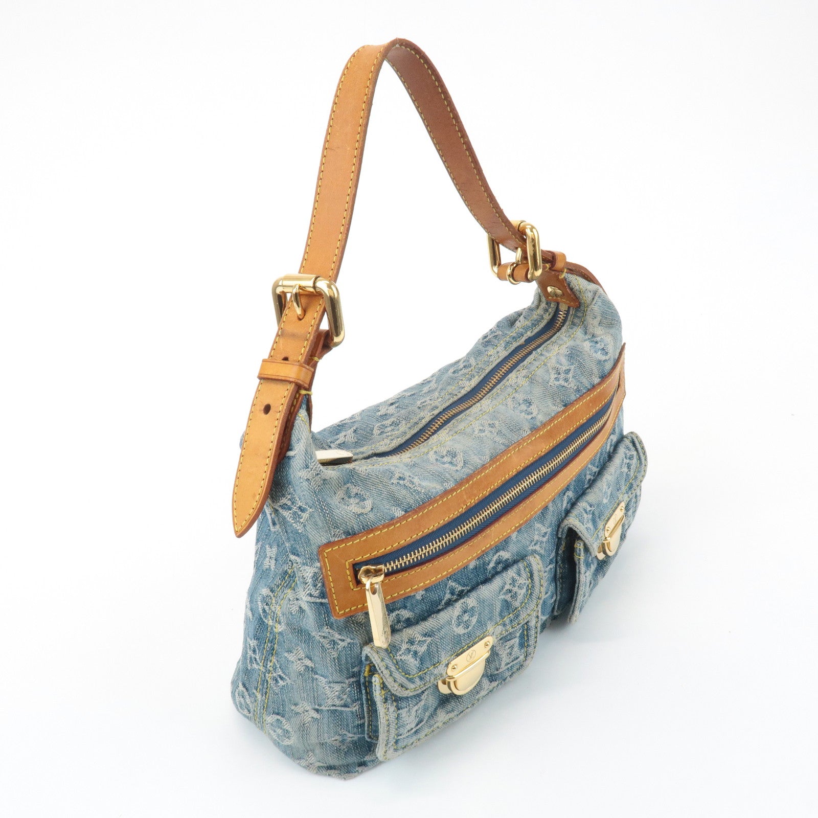 Louis Vuitton Monogram Denim Baggy PM 2Way Shoulder Bag M95049 Used