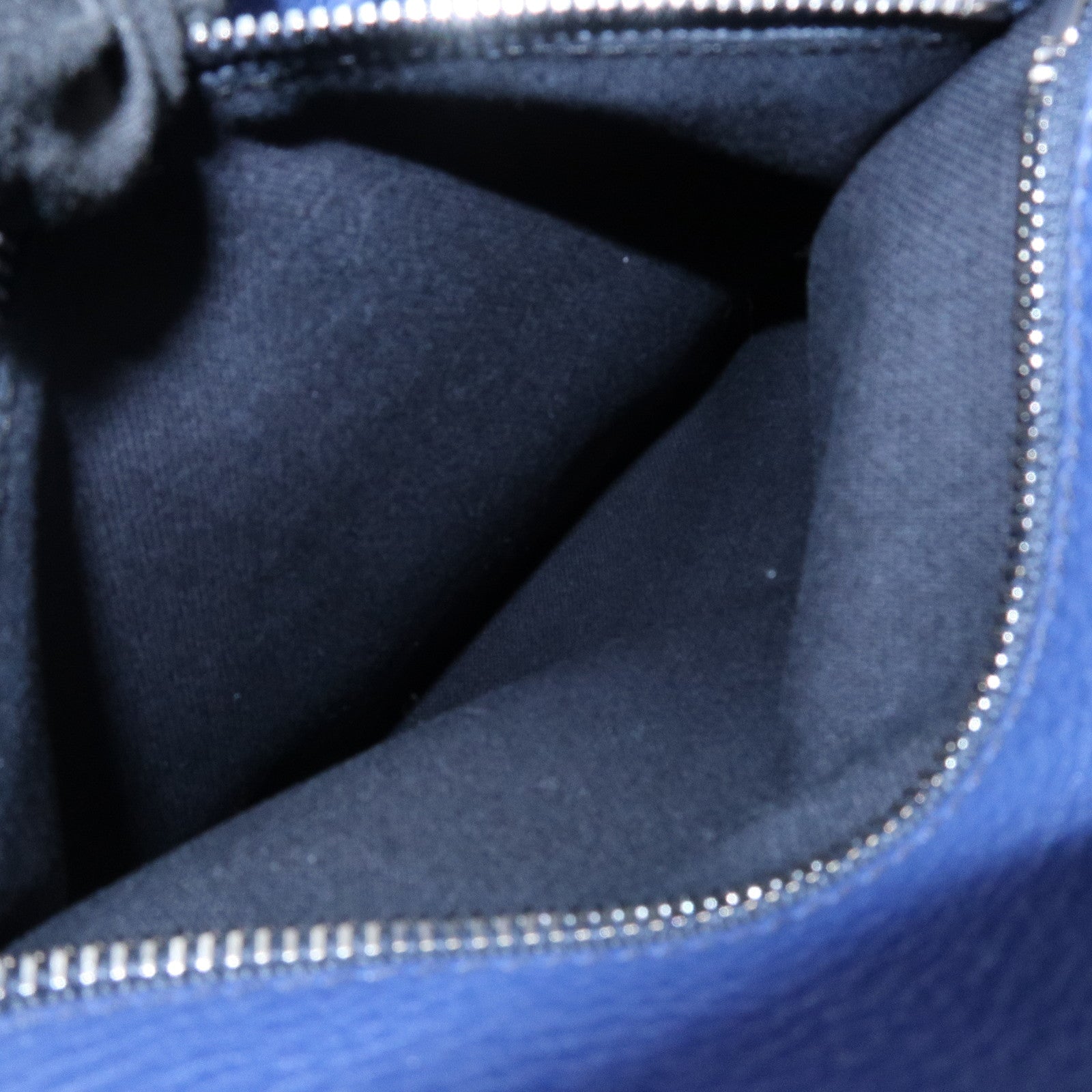 MIU MIU Logo Madras Leather Tote Bag Shoulder Bag Hand Bag Blue