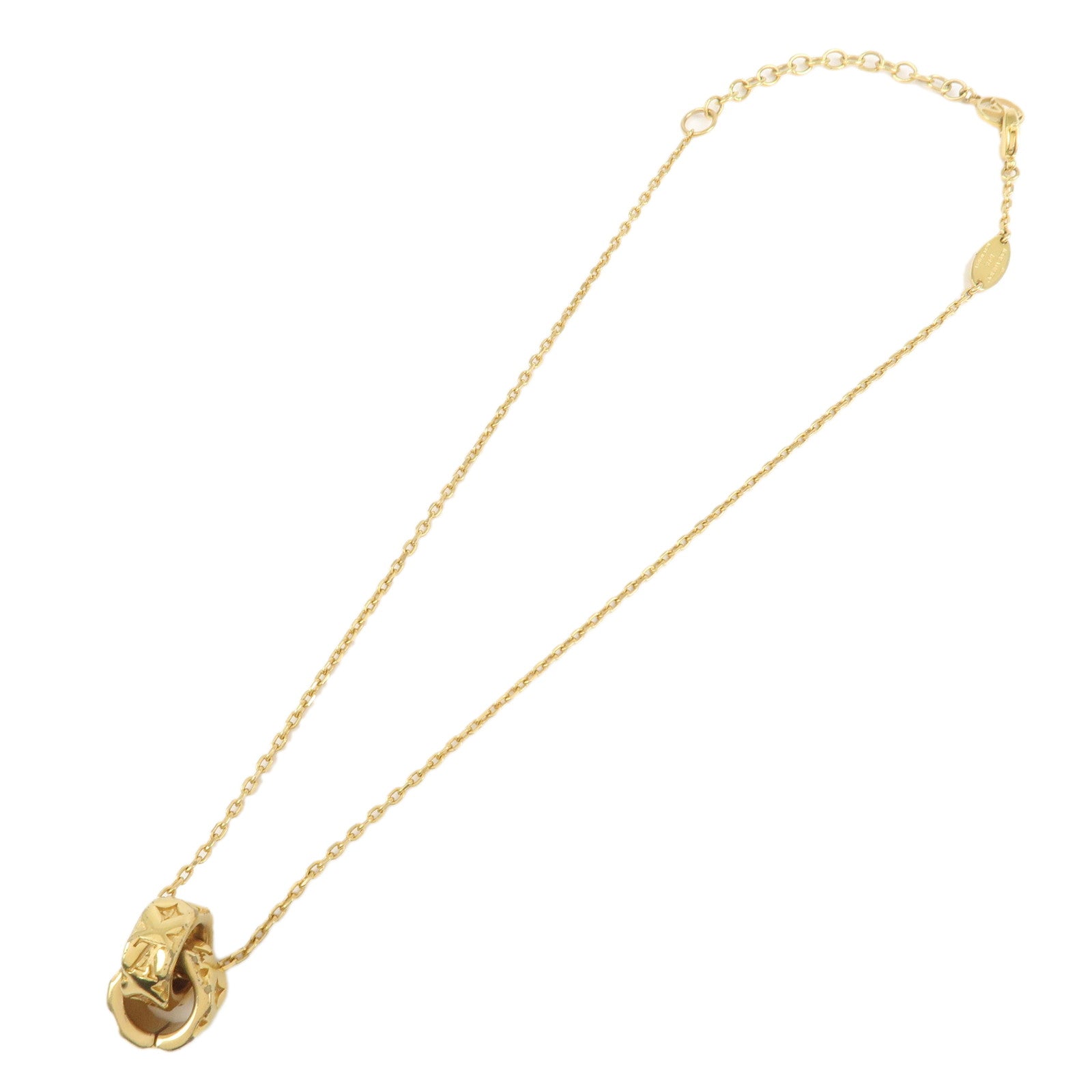 Louis Vuitton Collier Pillow Nanogram Metal Gold Necklace M00782