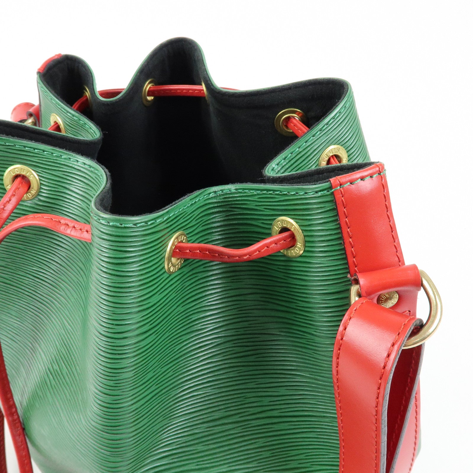 Louis Vuitton Epi Petit Noe Bicolor Shoulder Bag Green Red M44147