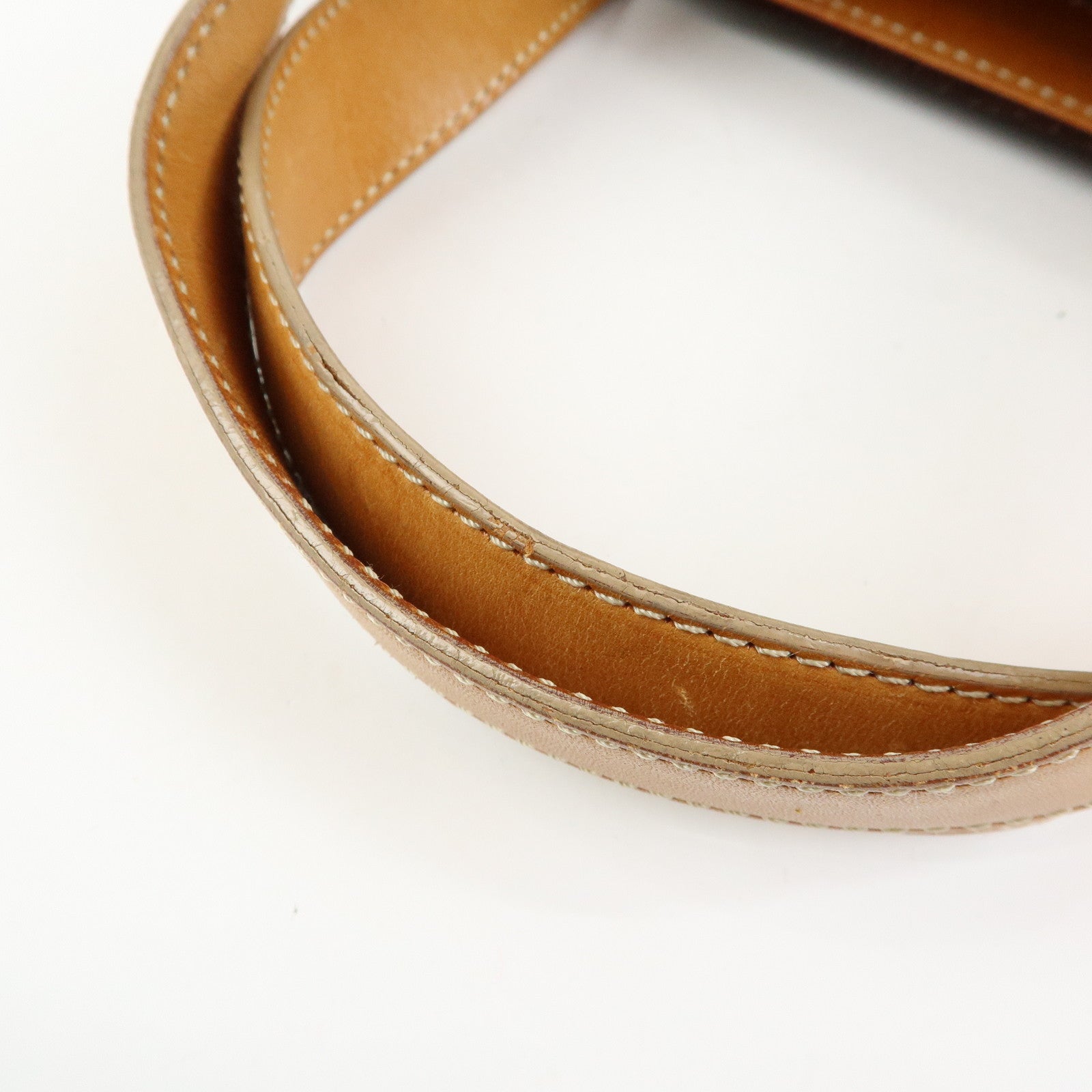 CELINE C Macadam Suede Leather Hand Bag Dark Brown