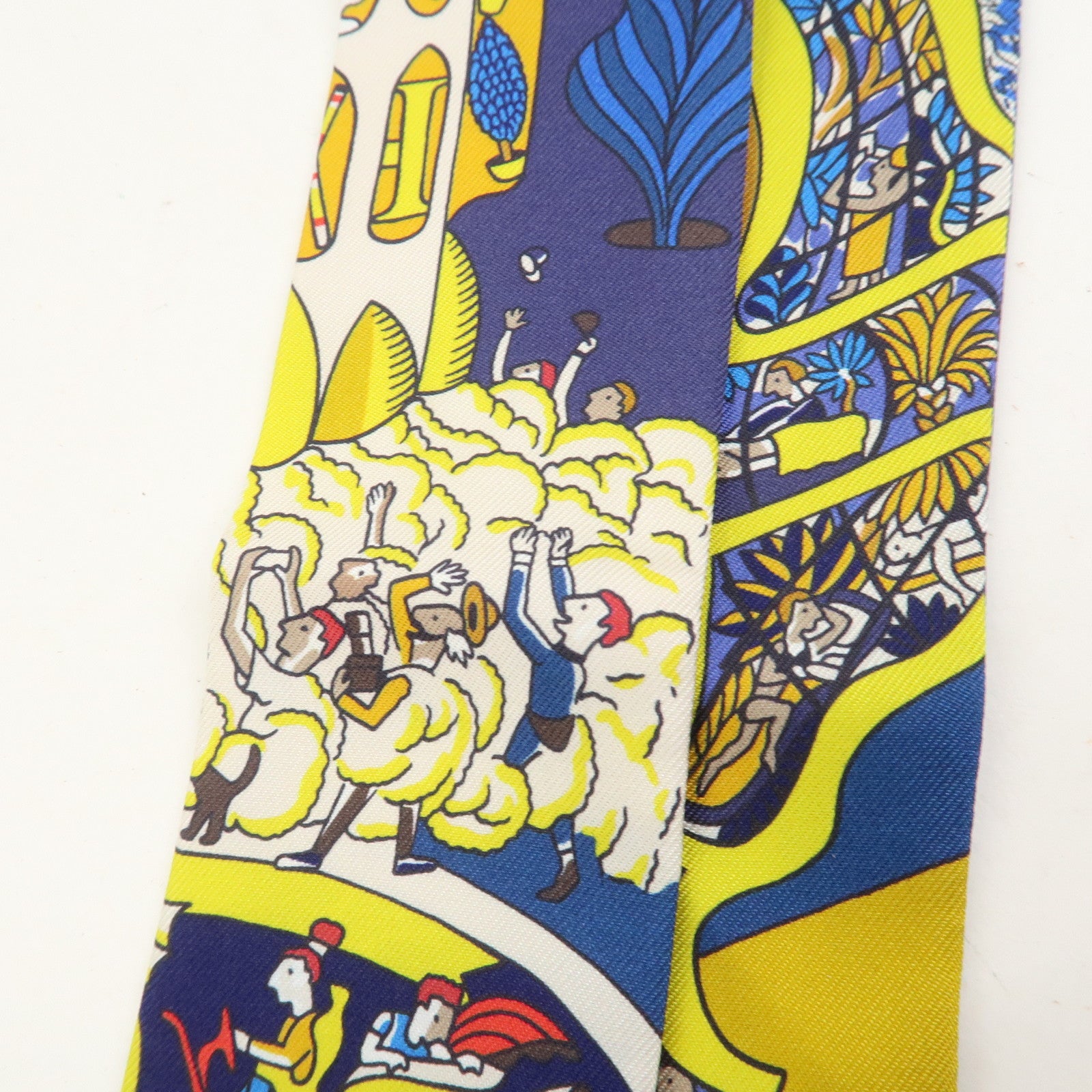 HERMES Twilly Silk 100% Scarf Exposition Universelle Multicolor