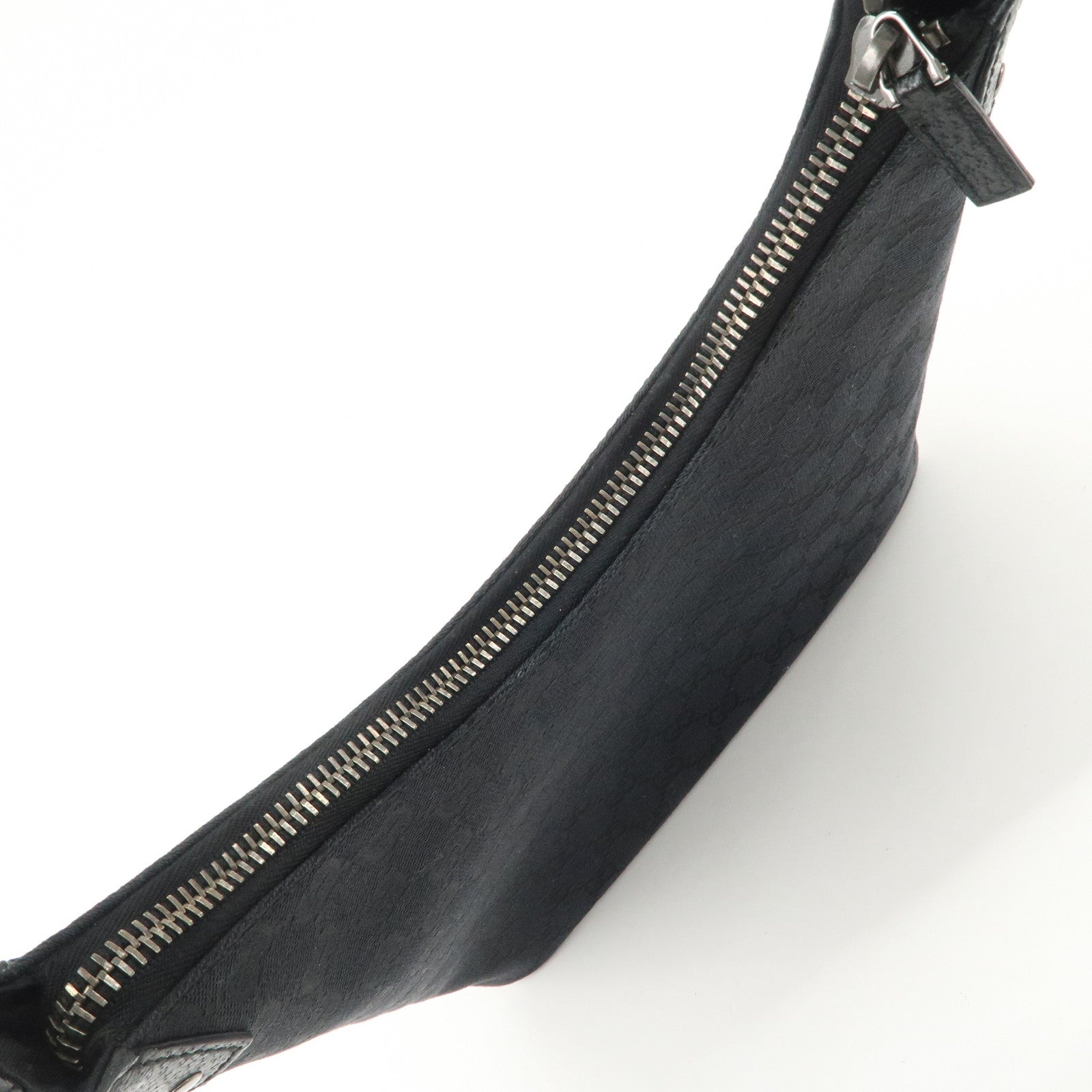 GUCCI GG Canvas Leather Shoulder Bag Hand Bag Black 115003