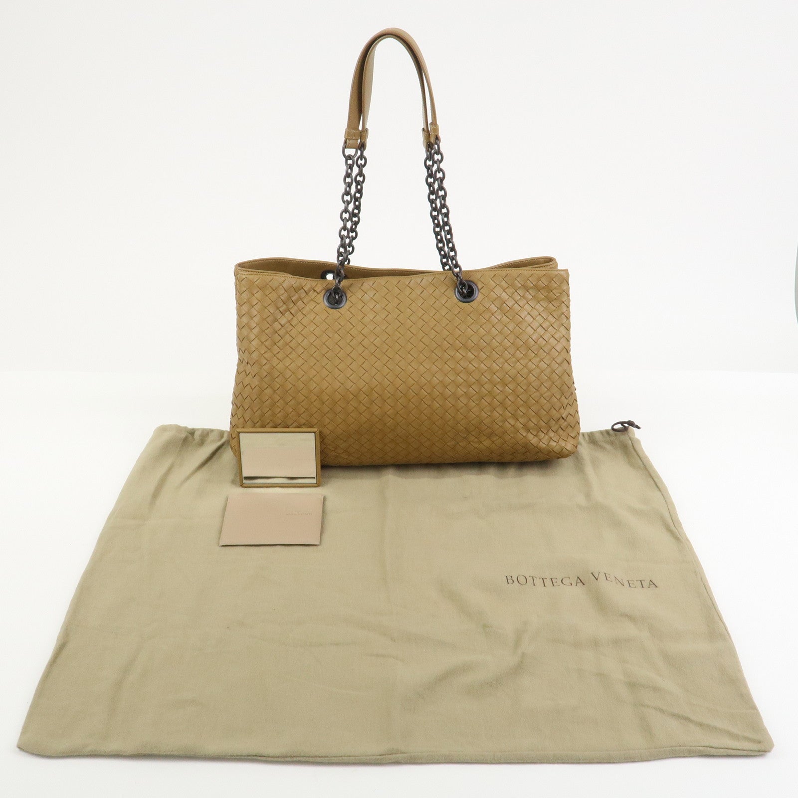 BOTTEGA VENETA Intrecciato Nappa Leather Shoulder Tote Bag Brown