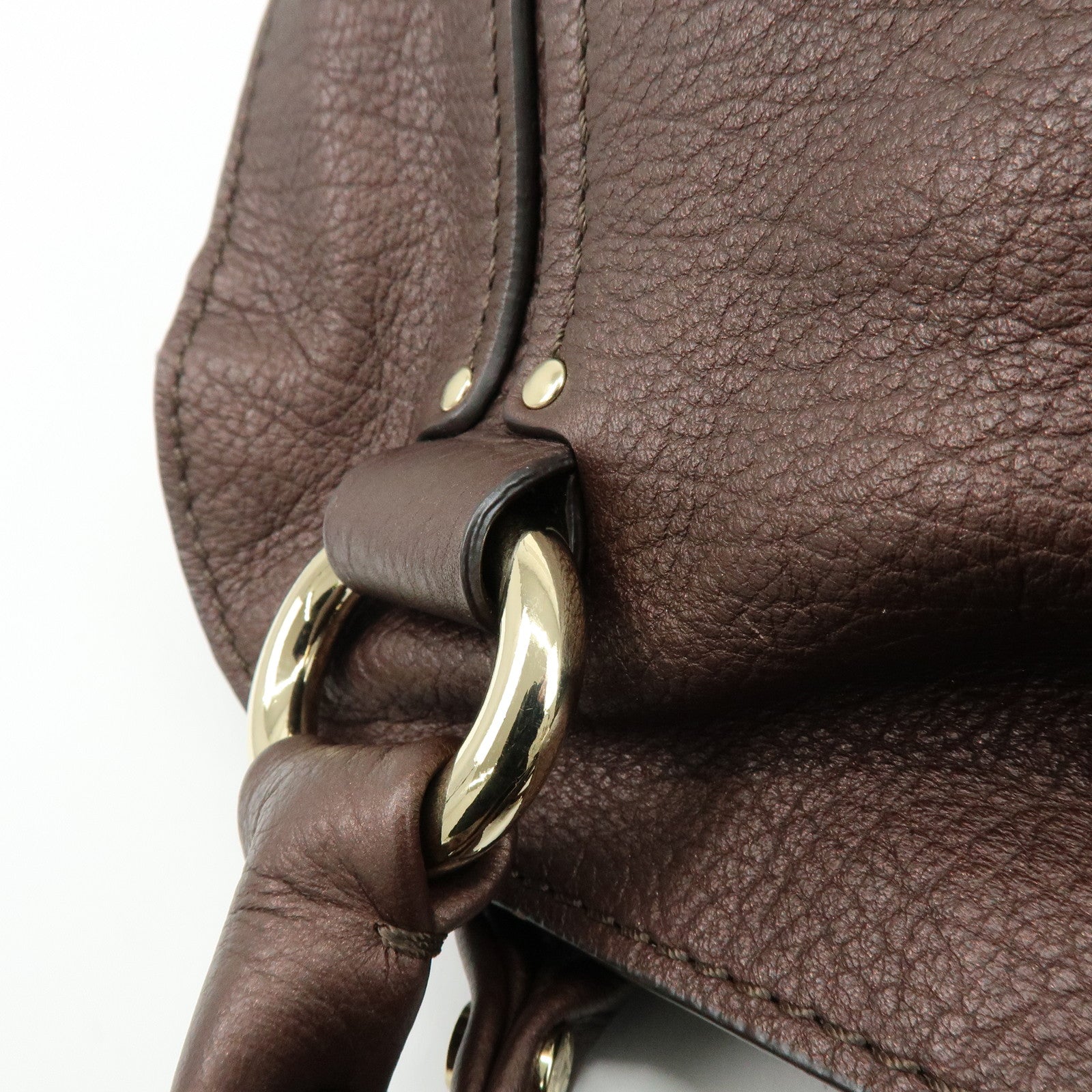 CELINE Leather Bittersweet Shoulder Bag Hand Bag Bronze