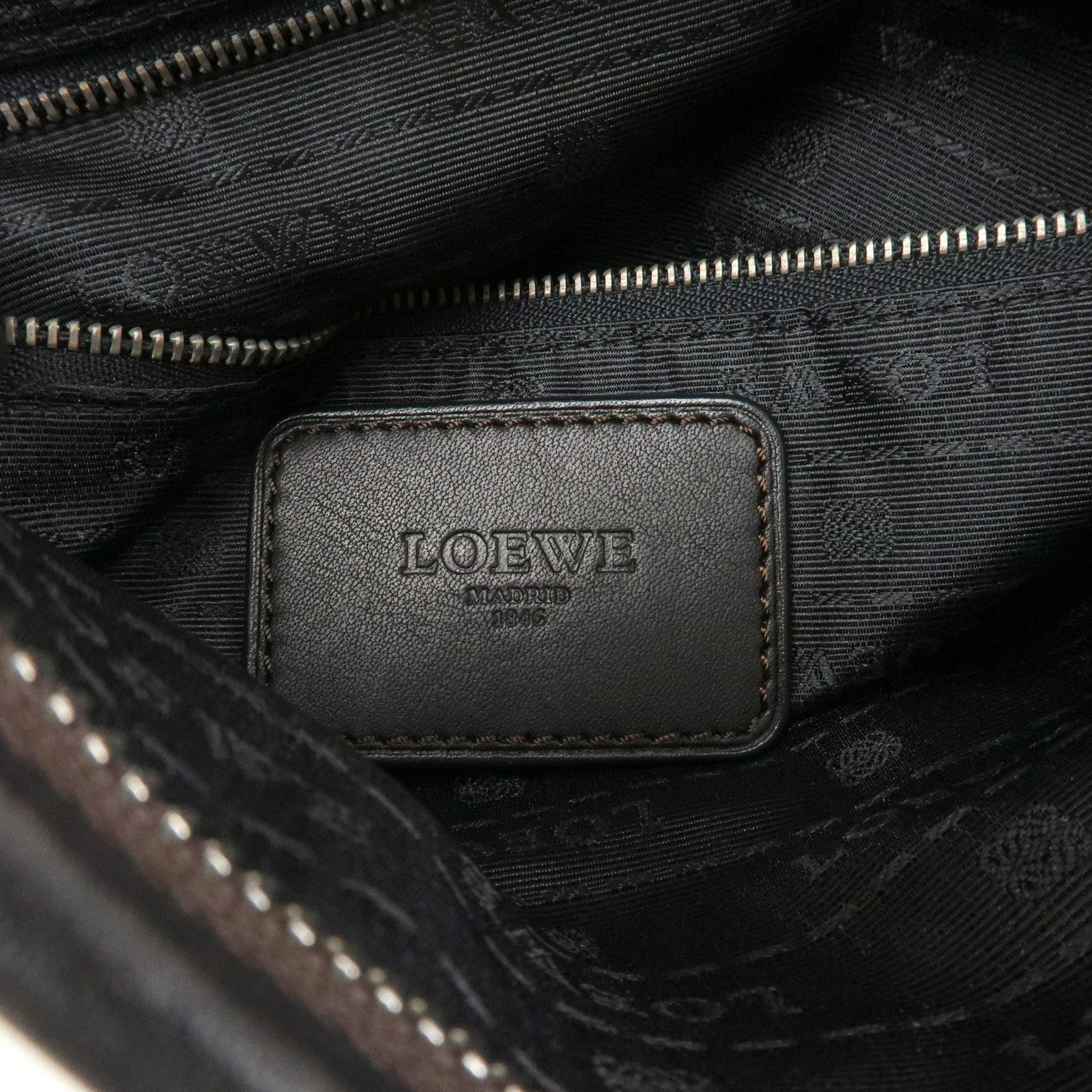 LOEWE Anagram Leather Shoulder Bag Crossbody Bag Dark Brown