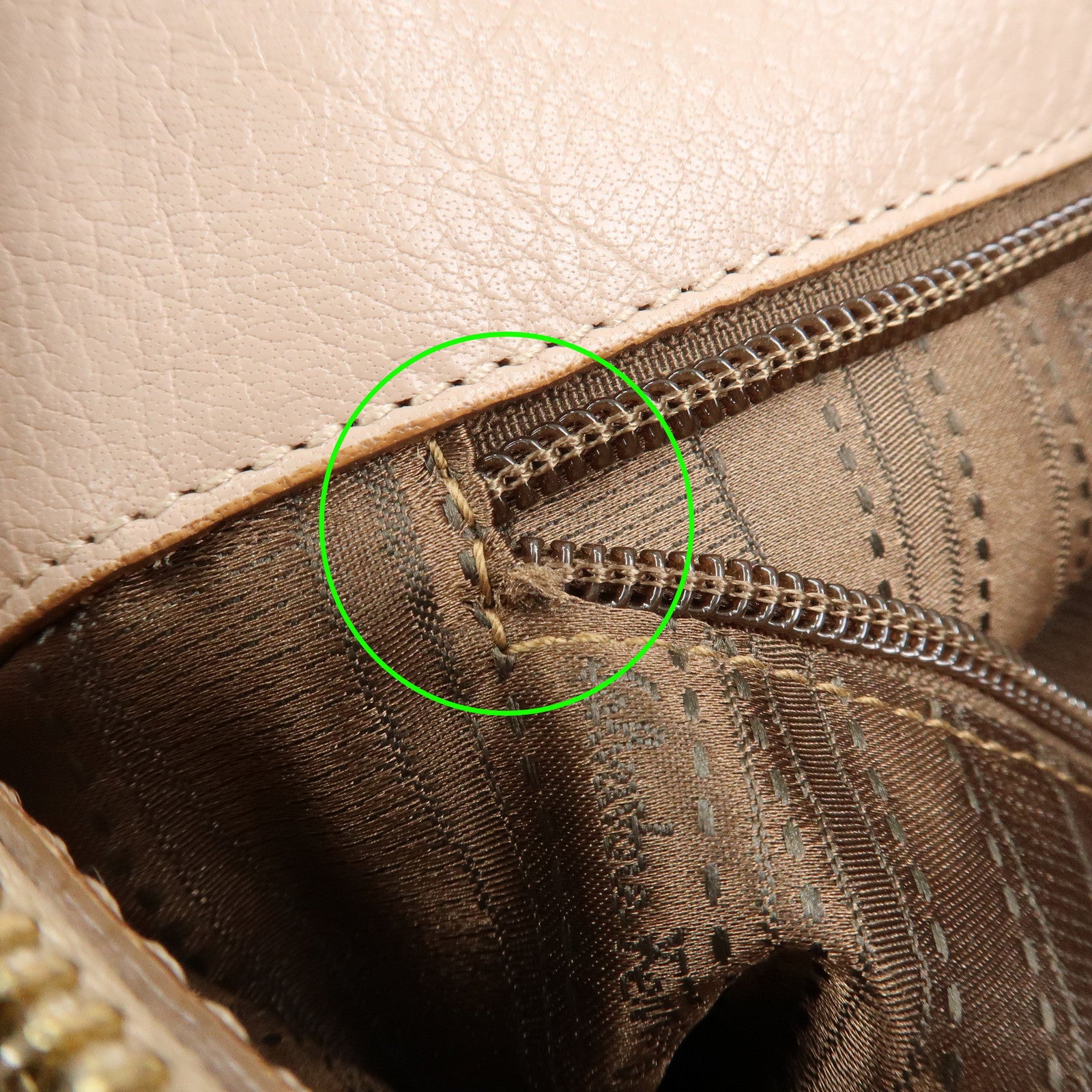 Ferragamo Leather Shoulder Bag Hand Bag Pink Beige Gold