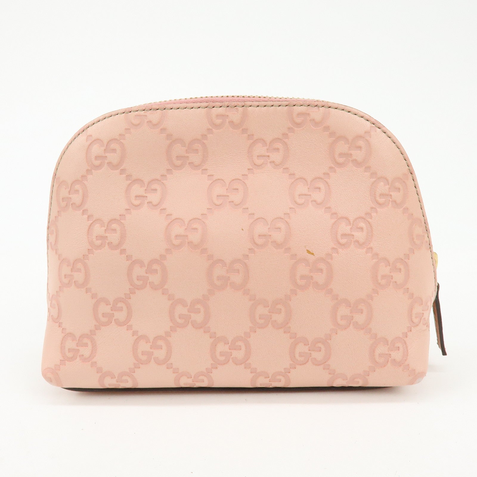 GUCCI Guccissima Leather Cosmetic Pouch Accessory Pouch Pink 141810