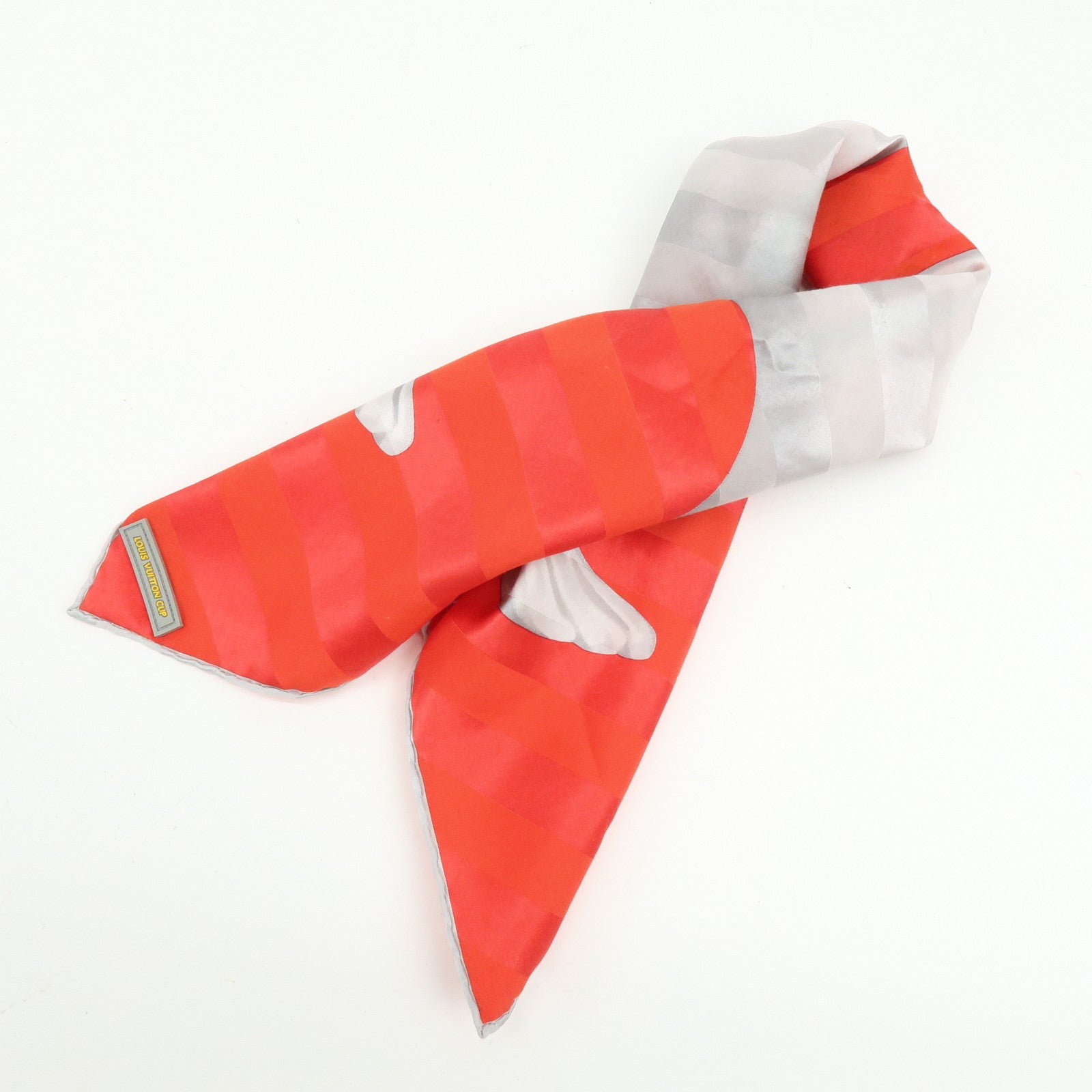 Louis Vuitton LV Cup 100% Silk Scarf Red Gray