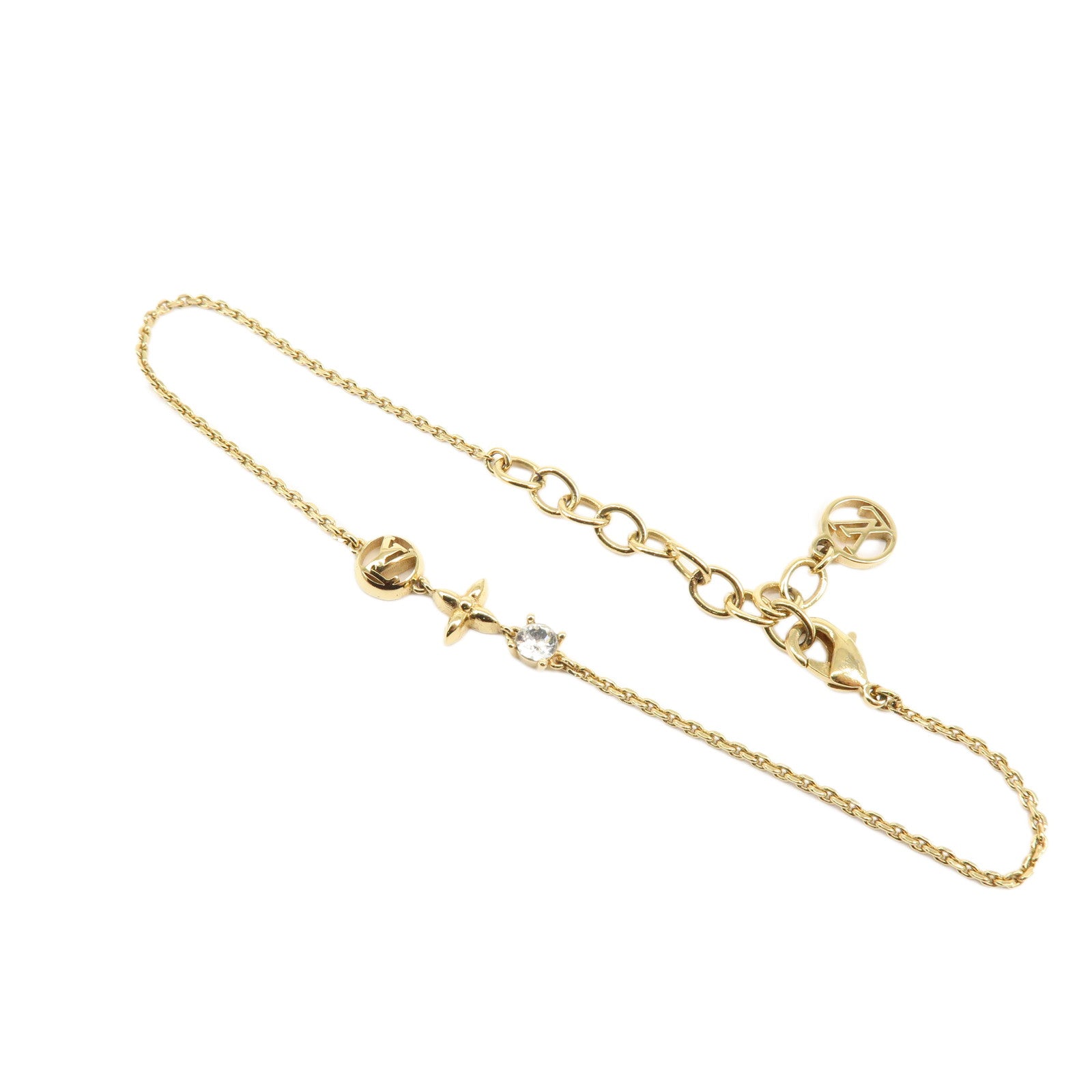 Louis Vuitton Petit Louis Metal Strass Bracelet Gold M00374