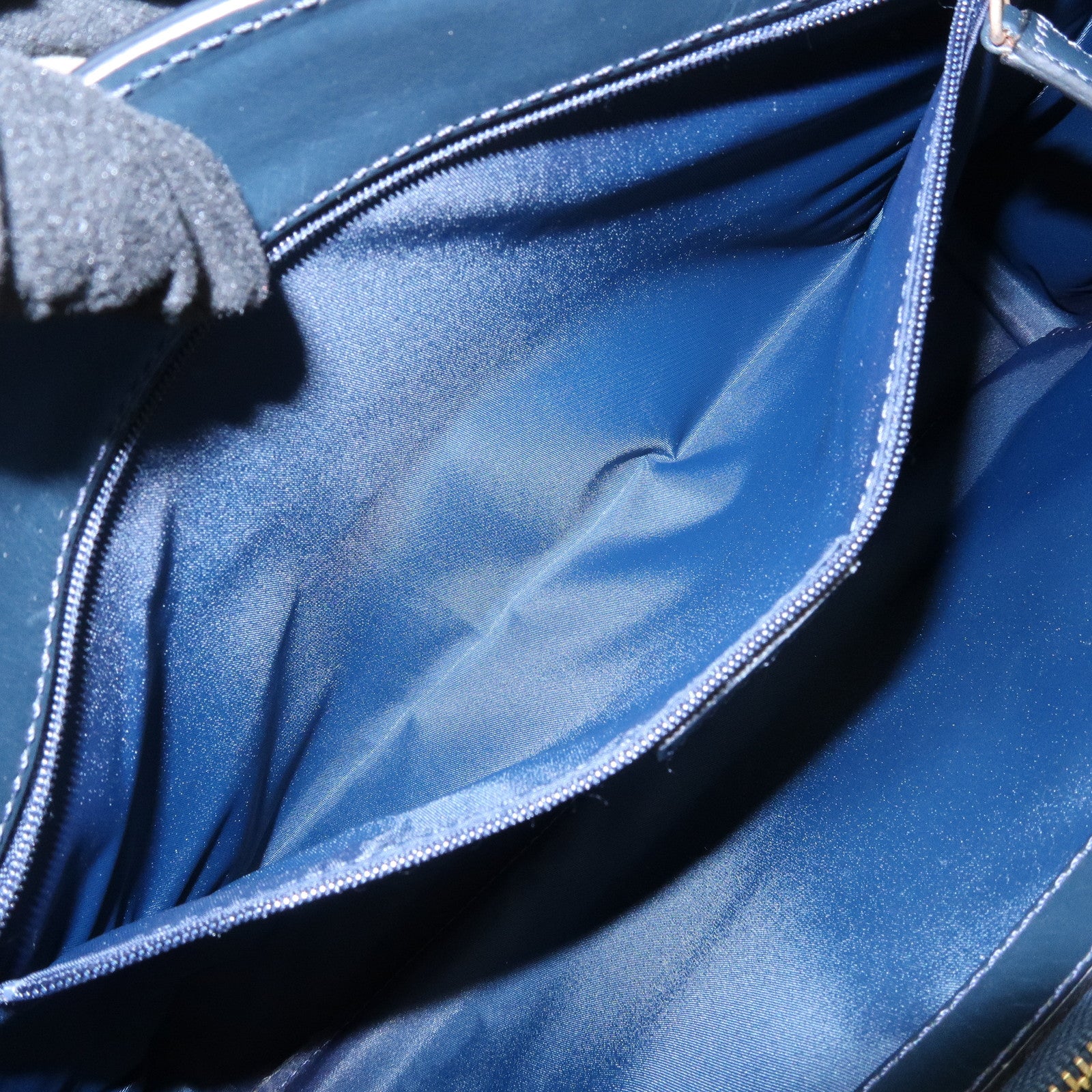 Christian Dior Trotter Canvas Leather Tote Bag Hand Bag Navy Used