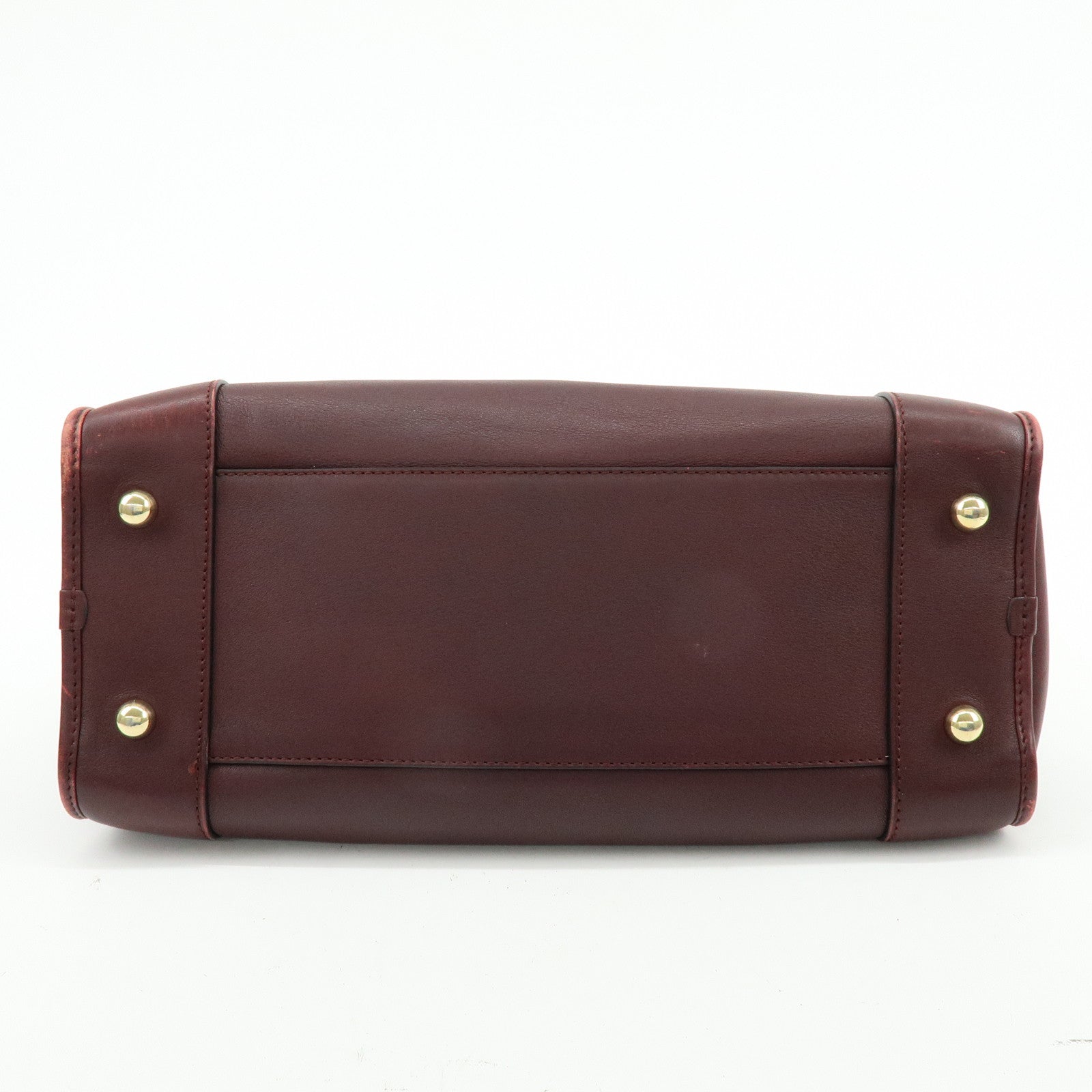 LOEWE Anagram Amazona 36 Calf Leather Hand Bag Boston Bag Wine Red