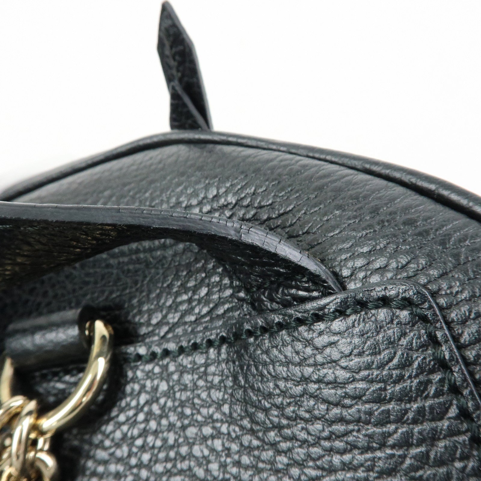 GUCCI SOHO Interlocking G Leather Backpack Rucksack Black 431570